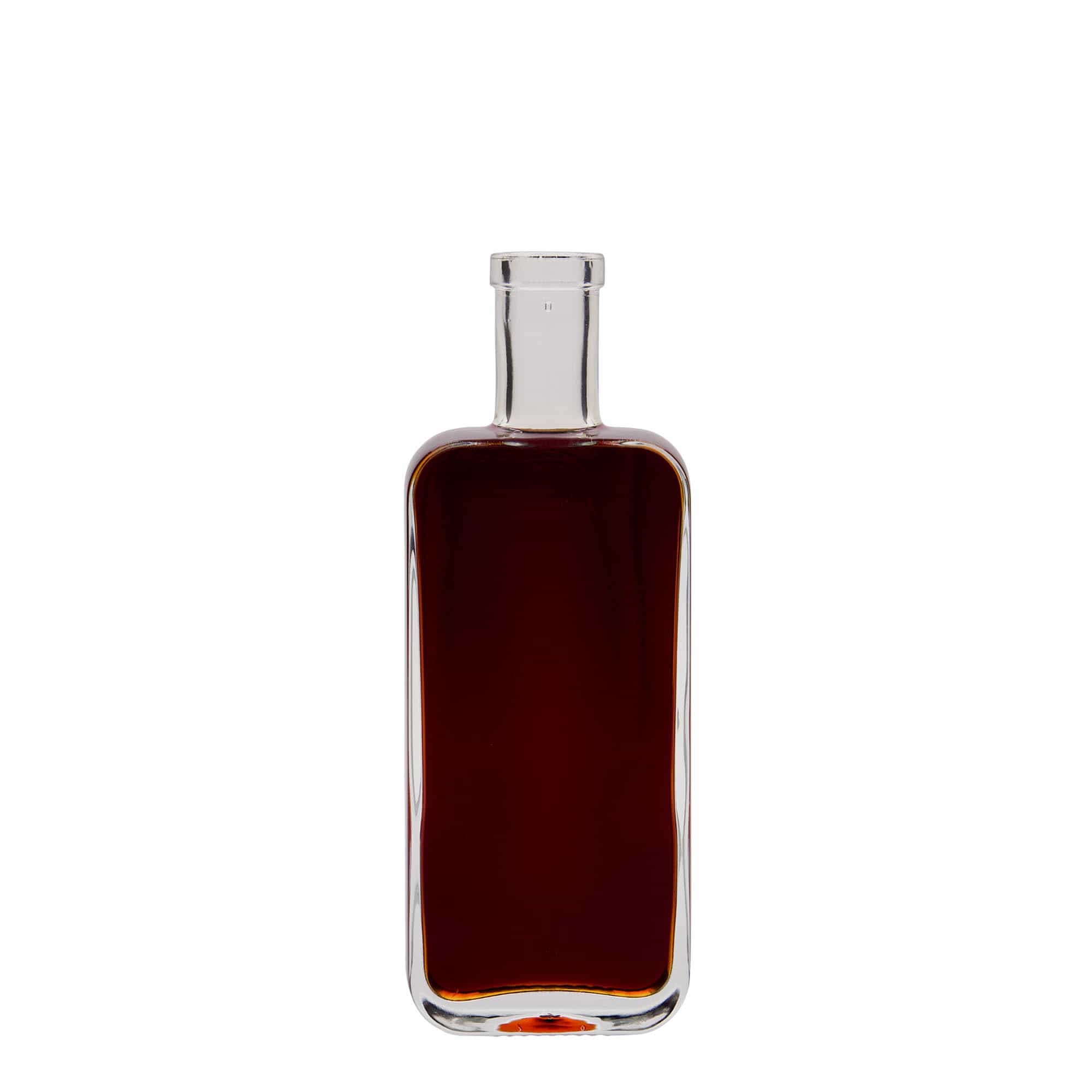 200 ml Glasflasche 'Nice', rechteckig, Mündung: Kork