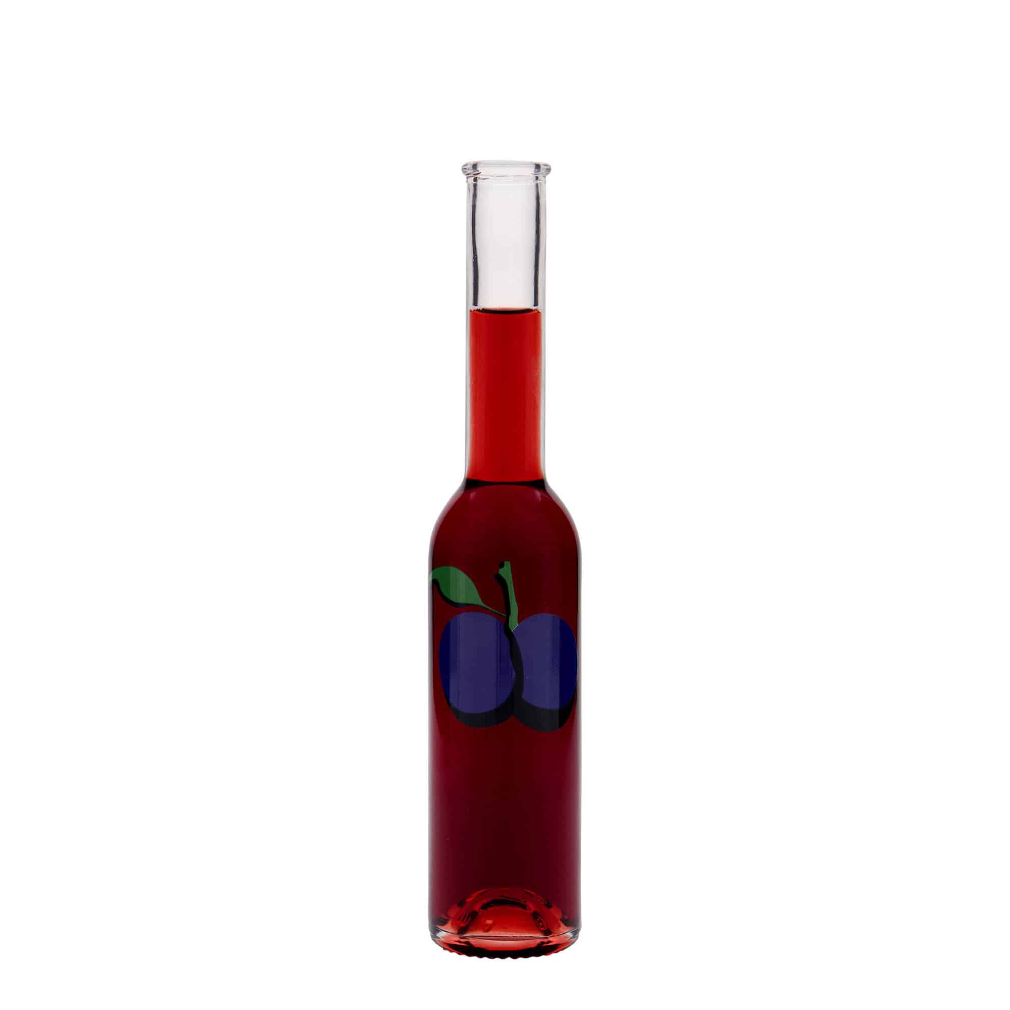 200 ml Glasflasche „Opera“, Motiv: Pflaume, Mündung: Kork