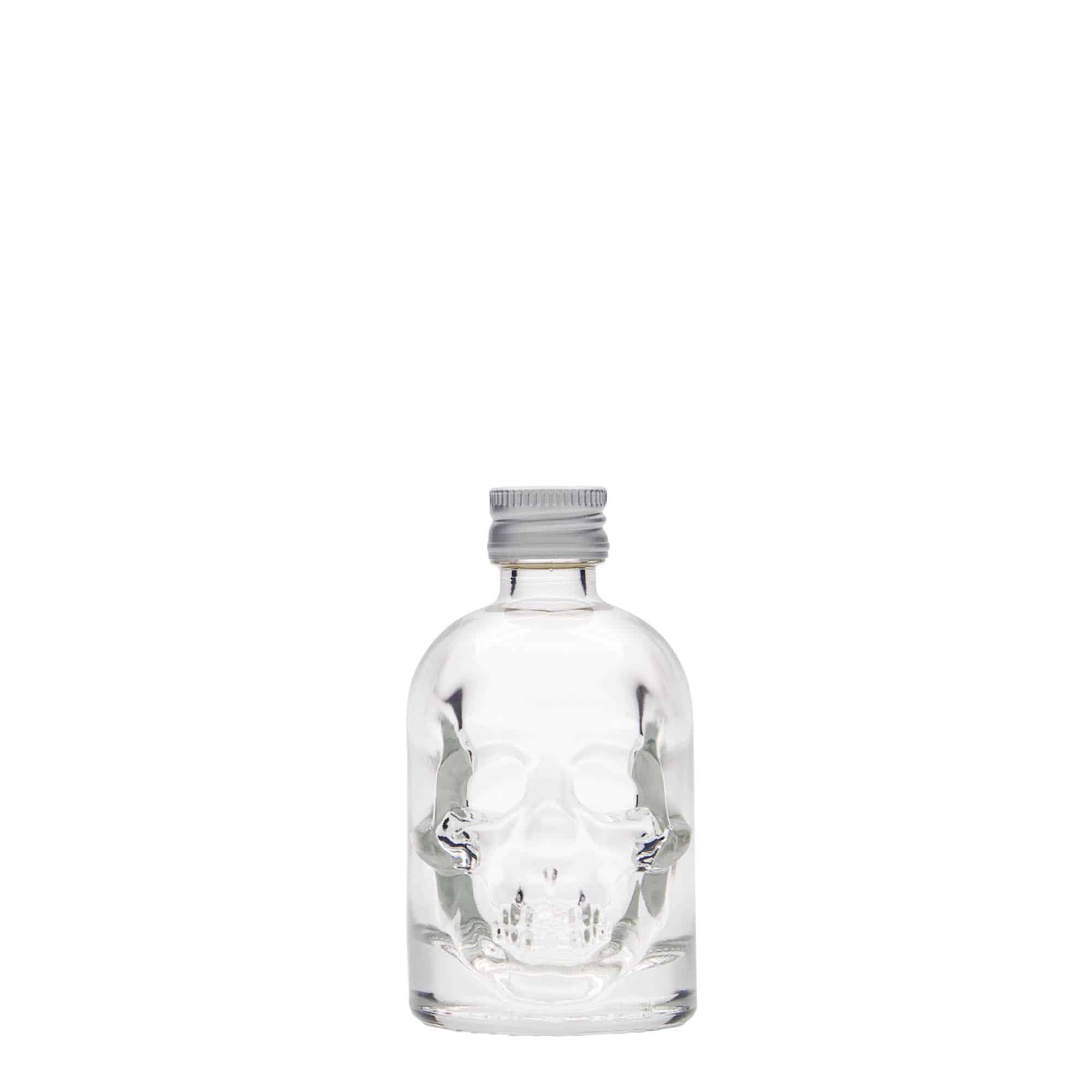 50 ml Glasflasche „Totenkopf“, Mündung: PP 18