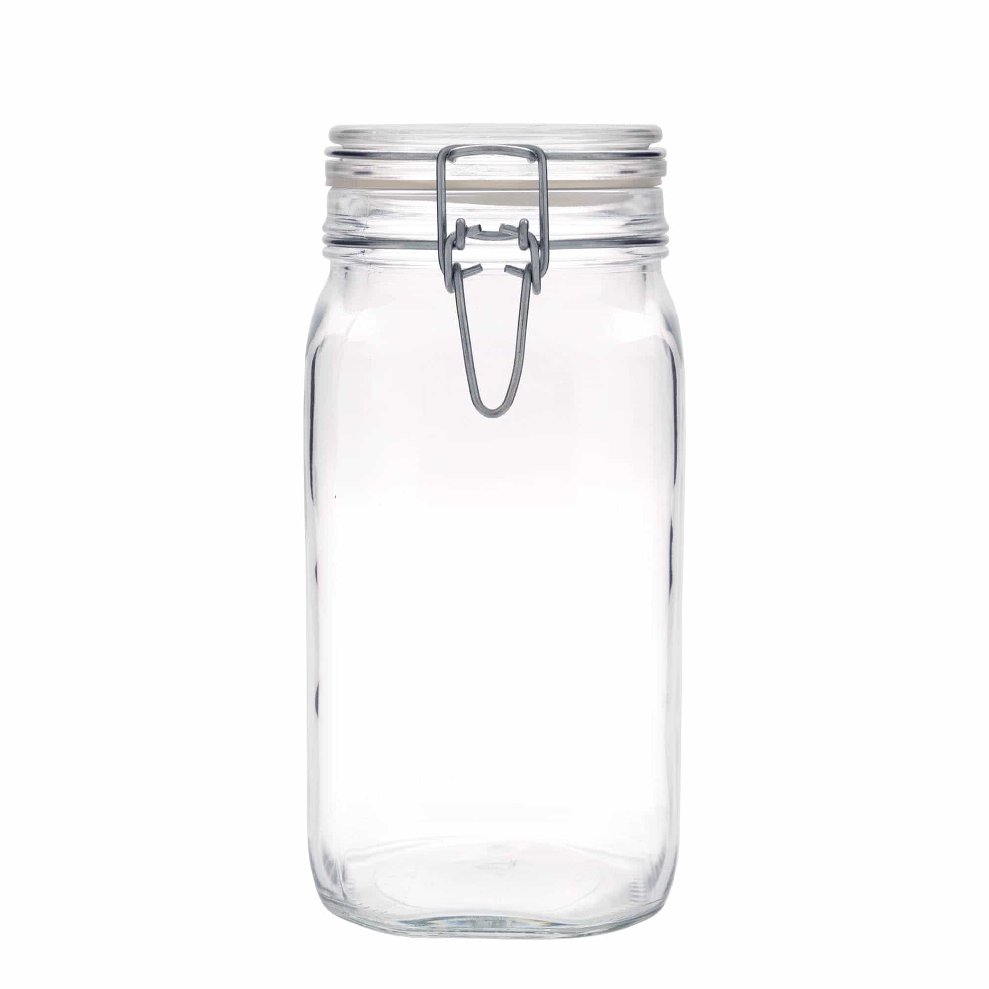 1.500 ml Drahtbügelglas 'Fido', quadratisch, Mündung: Drahtbügelverschluss 1.500 ml Drahtbügelglas 'Fido', quadratisch, Mündung: Drahtbügelverschluss