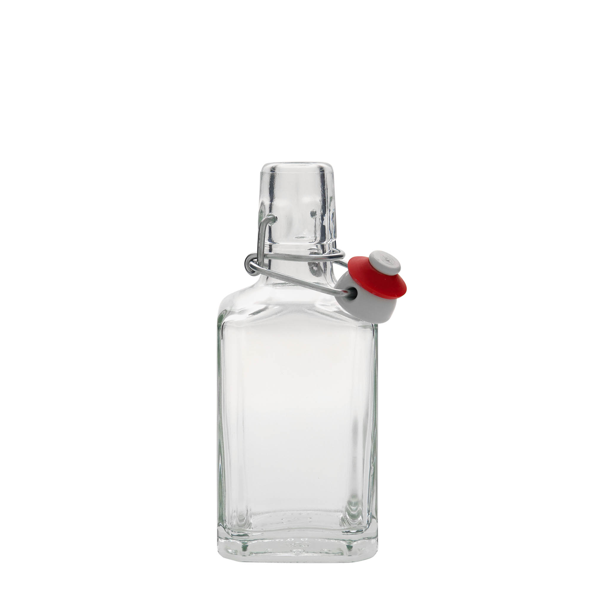 250 ml Glasflasche „Rialto“, quadratisch, Mündung: Bügelverschluss
