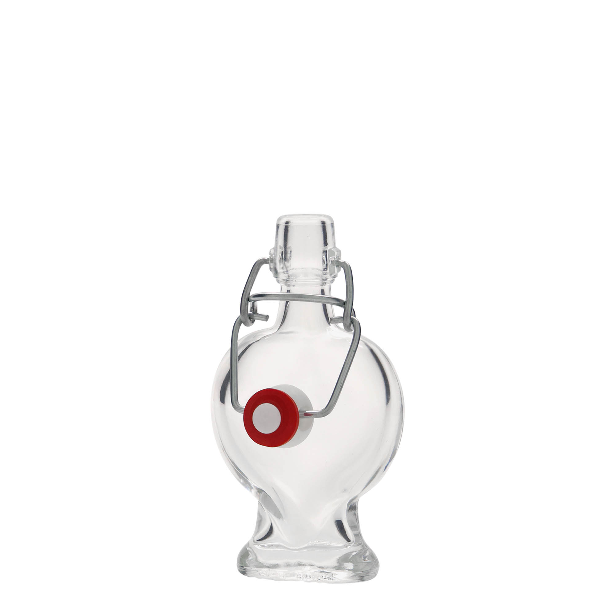 40 ml Glasflasche „Herz“, Mündung: Bügelverschluss