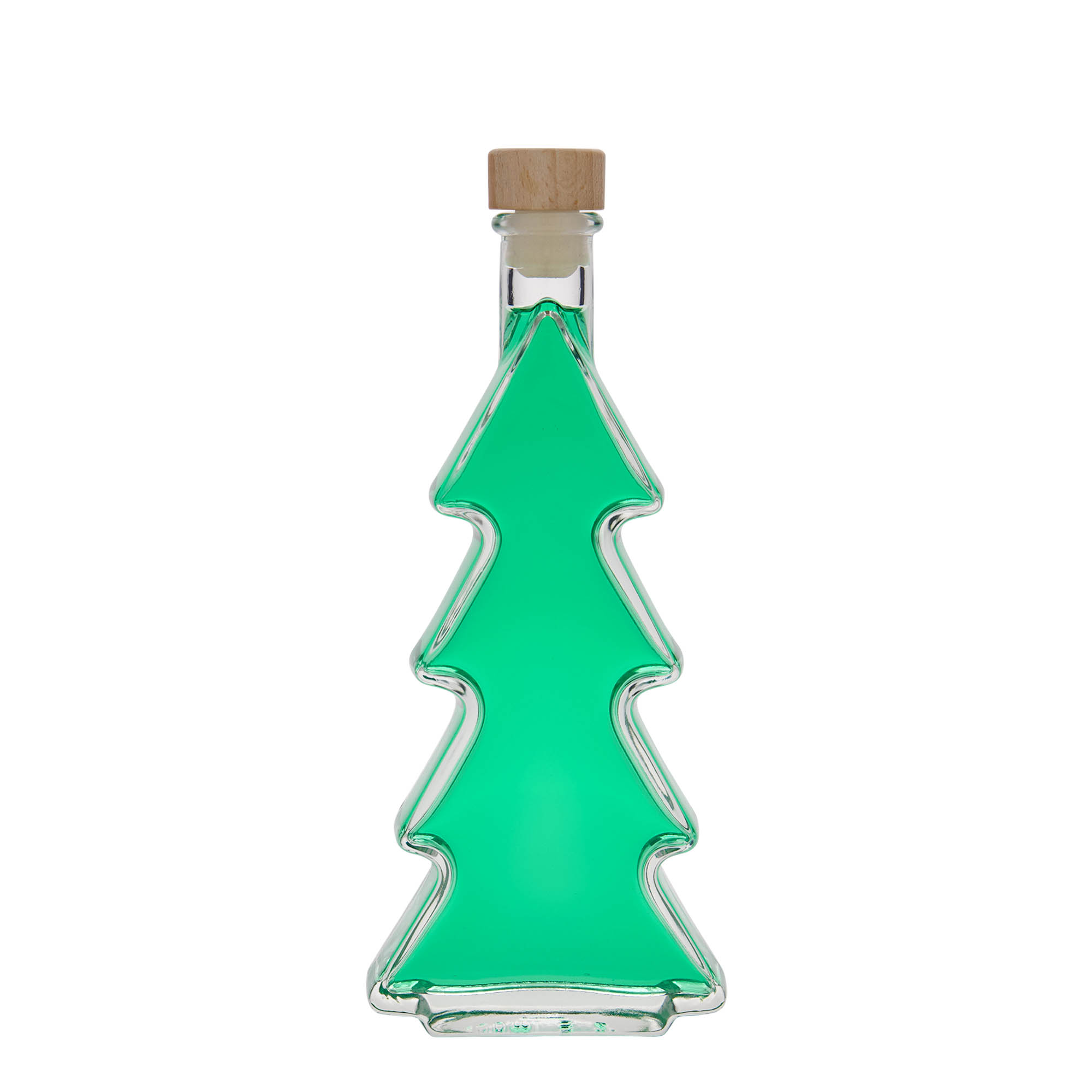 200 ml Glasflasche 'Tannenbaum', Mündung: Kork 200 ml Glasflasche 'Tannenbaum', Mündung: Kork