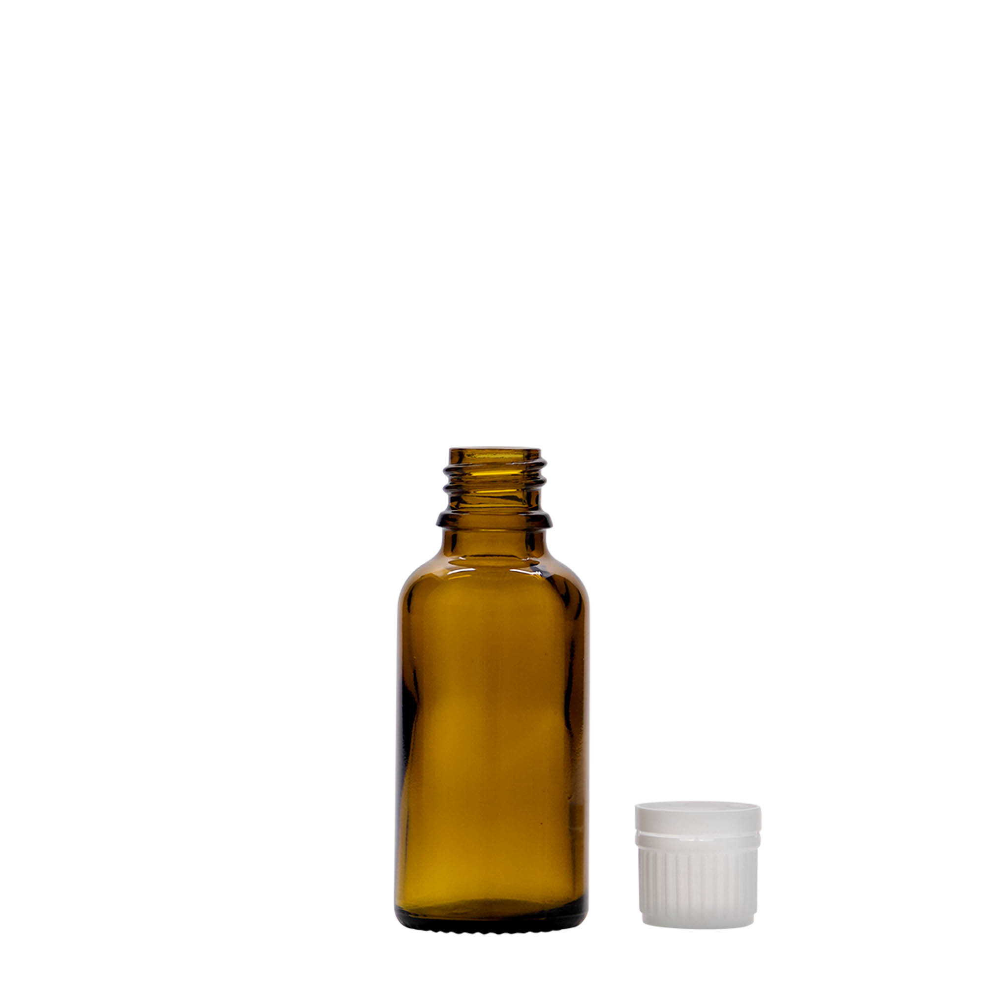 30 ml Medizinflasche, Glas, braun, Mündung: DIN 18 30 ml Medizinflasche, Glas, braun, Mündung: DIN 18