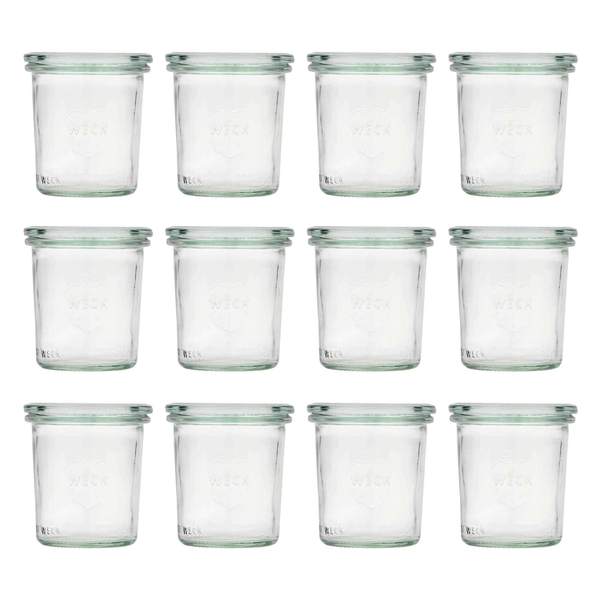 12x 140 ml WECK-Sturzglas mit Glasdeckel RR 60