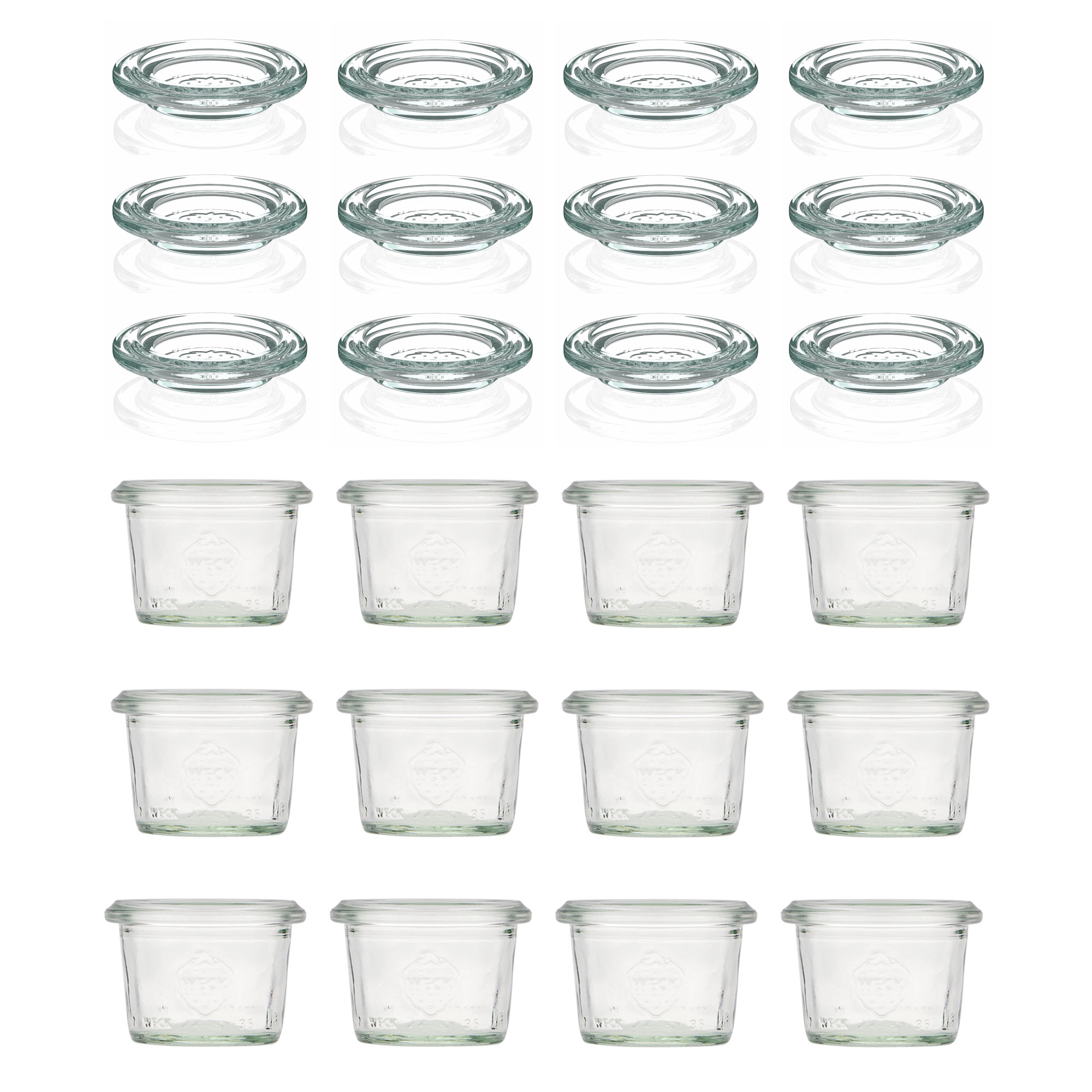 12x 35 ml WECK-Sturzglas mit Glasdeckel RR 40