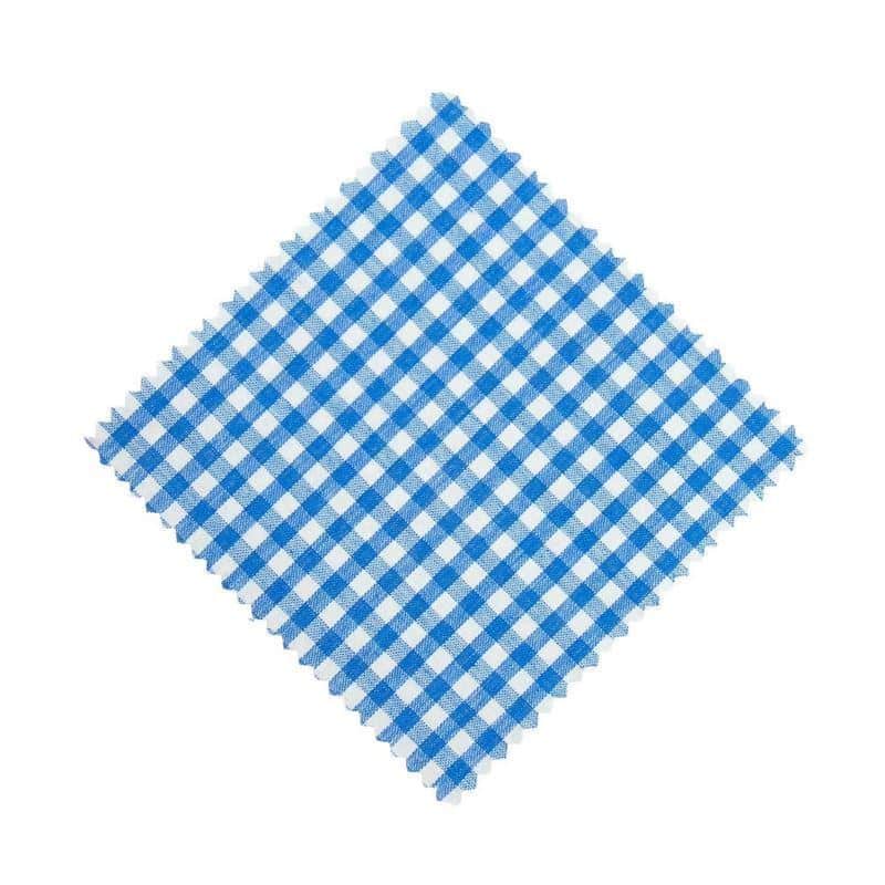 Stoffdeckchen kariert 12x12, quadratisch, Textil, blau, Mündung: TO38-TO53 Stoffdeckchen kariert 12x12, quadratisch, Textil, blau, Mündung: TO38-TO53