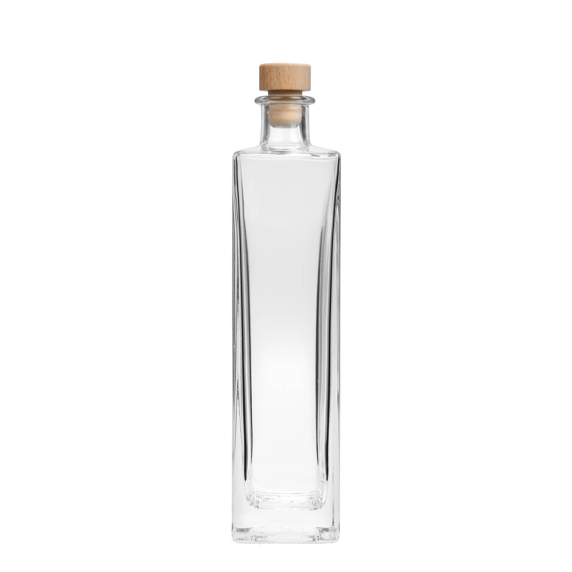 500 ml Glasflasche 'Rafaello', quadratisch, Mündung: Kork 500 ml Glasflasche 'Rafaello', quadratisch, Mündung: Kork