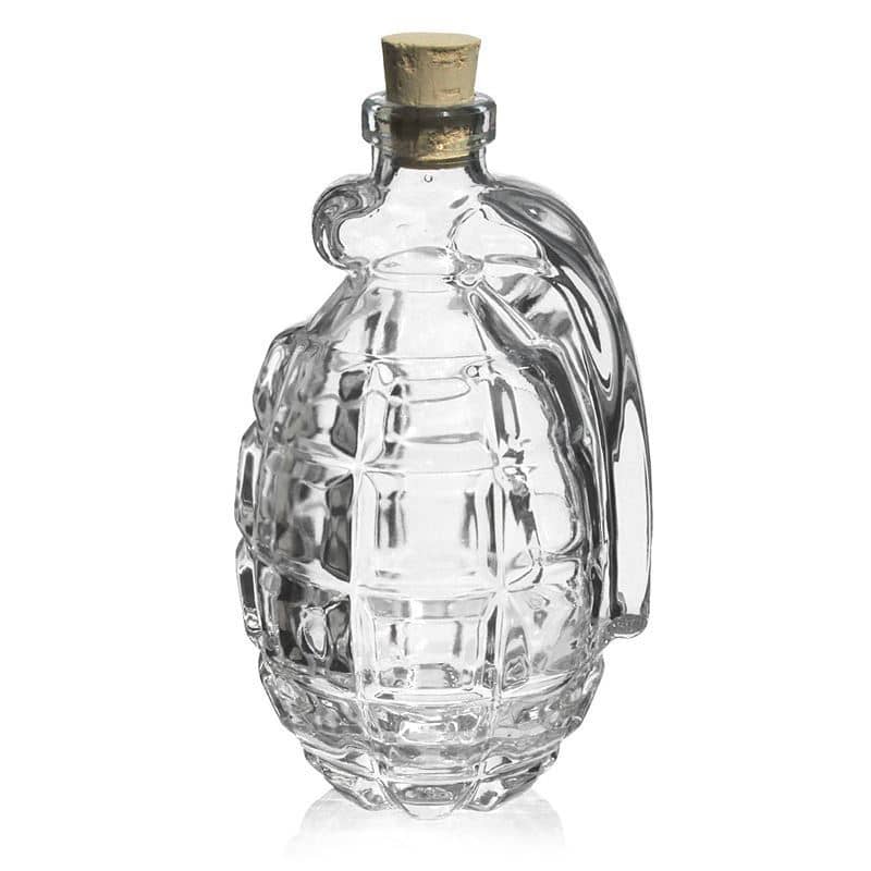 200 ml Glasflasche 'Handgranate', Mündung: Kork