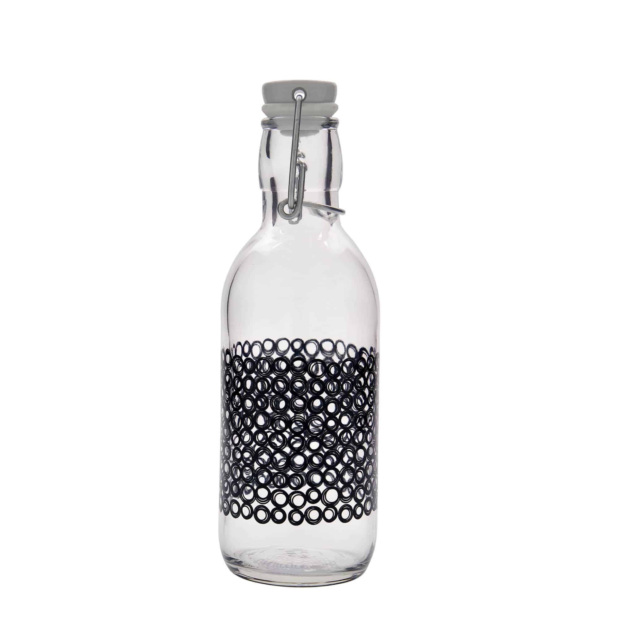 500 ml Glasflasche „Emilia“, Motiv: Circola nero, Mündung: Bügelverschluss