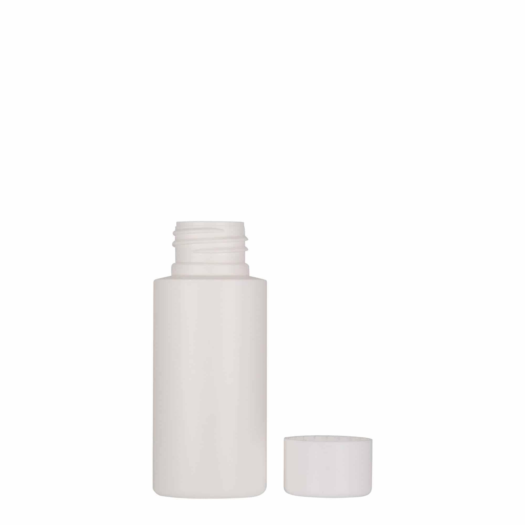 50 ml Kunststoffflasche 'Pipe', HDPE, weiß, Mündung: 24/410