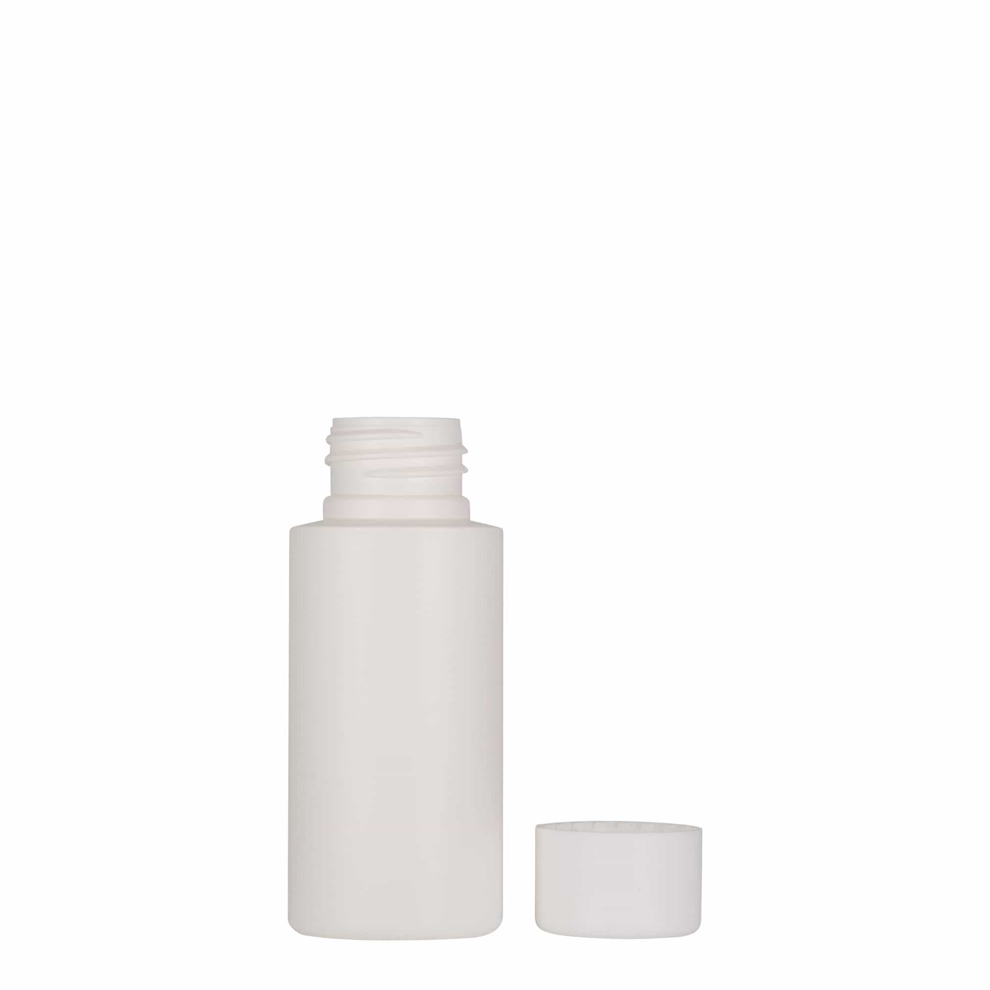 50 ml Kunststoffflasche 'Pipe', HDPE, weiß, Mündung: 24/410