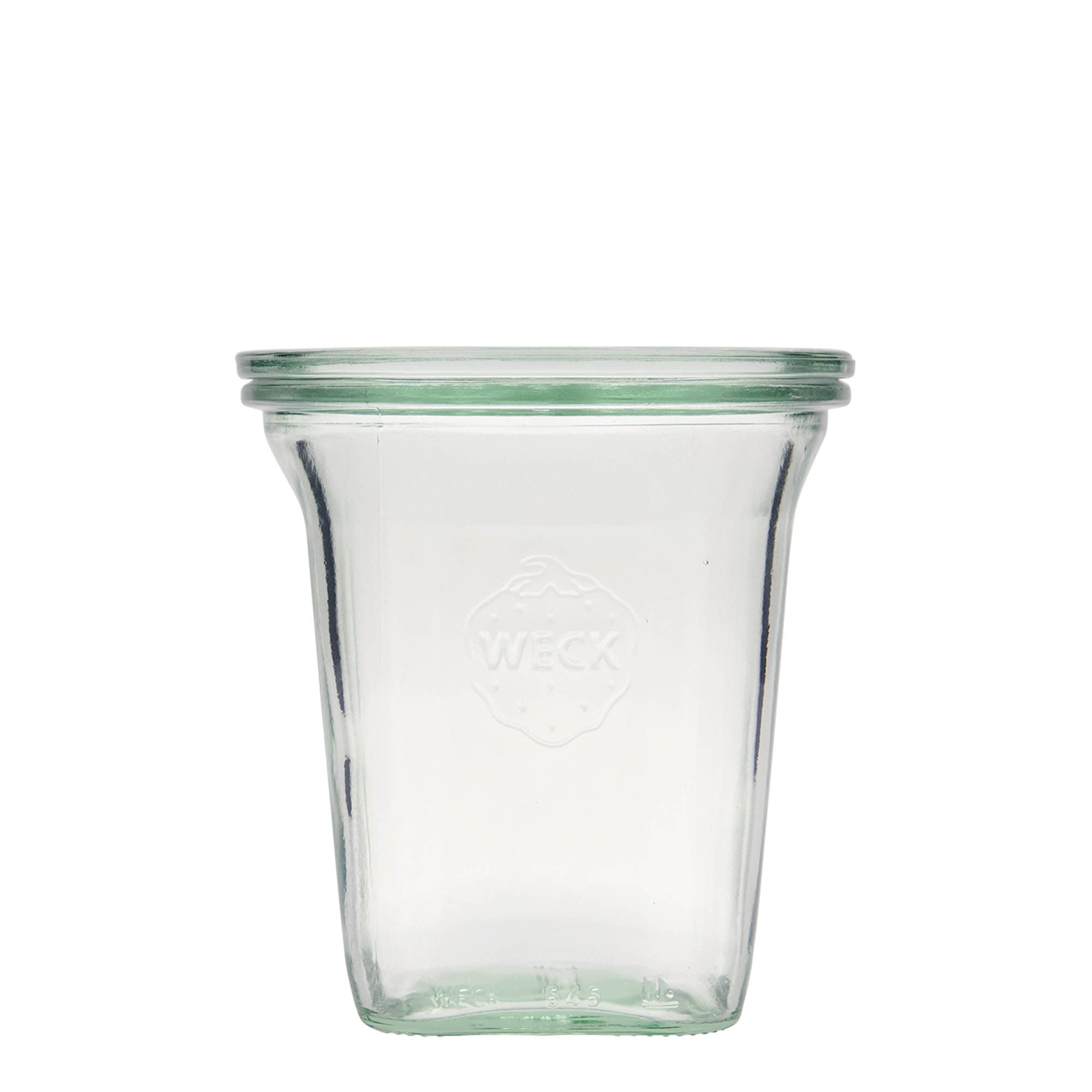 6x 545 ml WECK-Quadroglas mit Glasdeckel RR 100