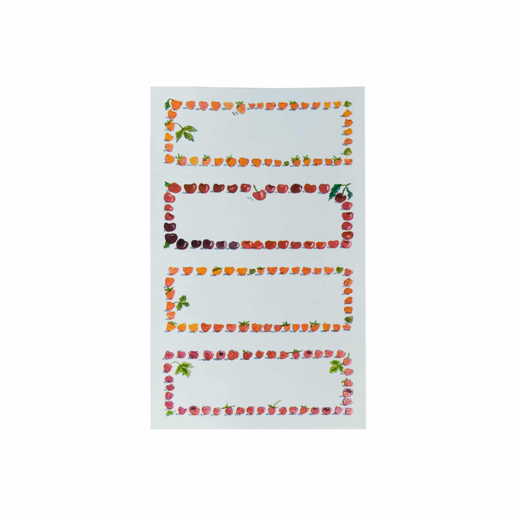 Zweckform Etiketten „Frucht-Rahmen“, rechteckig, Papier, mehrfarbig