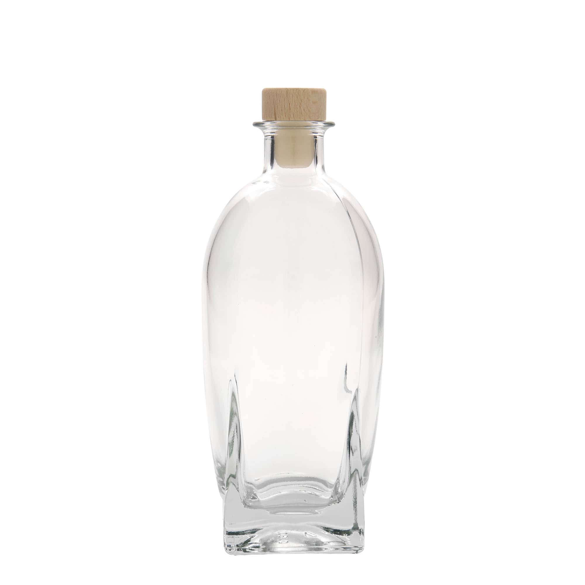 500 ml Glasflasche 'Zino', quadratisch, Mündung: Kork 500 ml Glasflasche 'Zino', quadratisch, Mündung: Kork