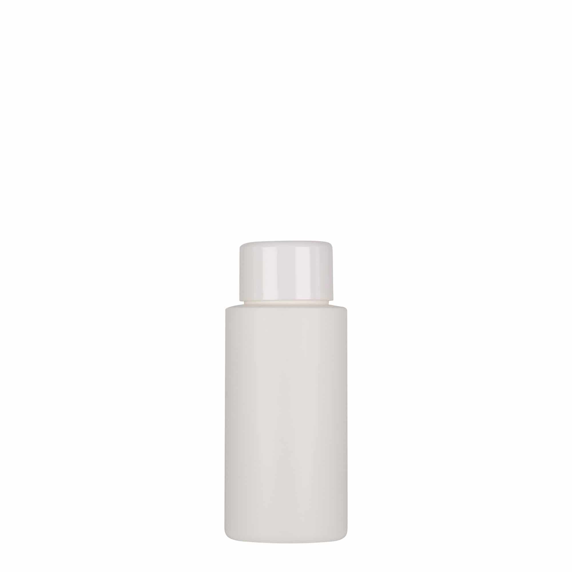 50 ml Kunststoffflasche 'Pipe', HDPE, weiß, Mündung: 24/410