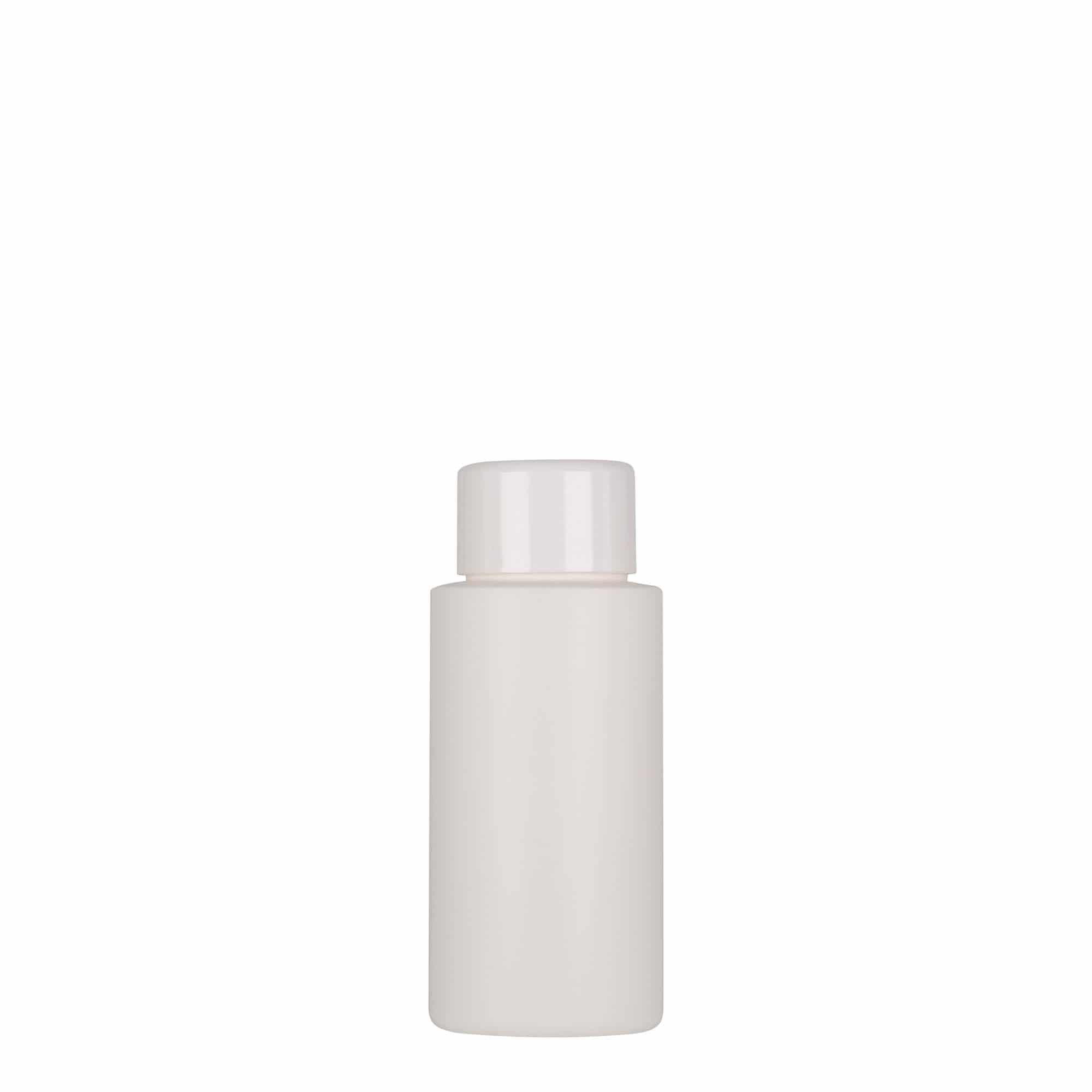 50 ml Kunststoffflasche 'Pipe', HDPE, weiß, Mündung: 24/410