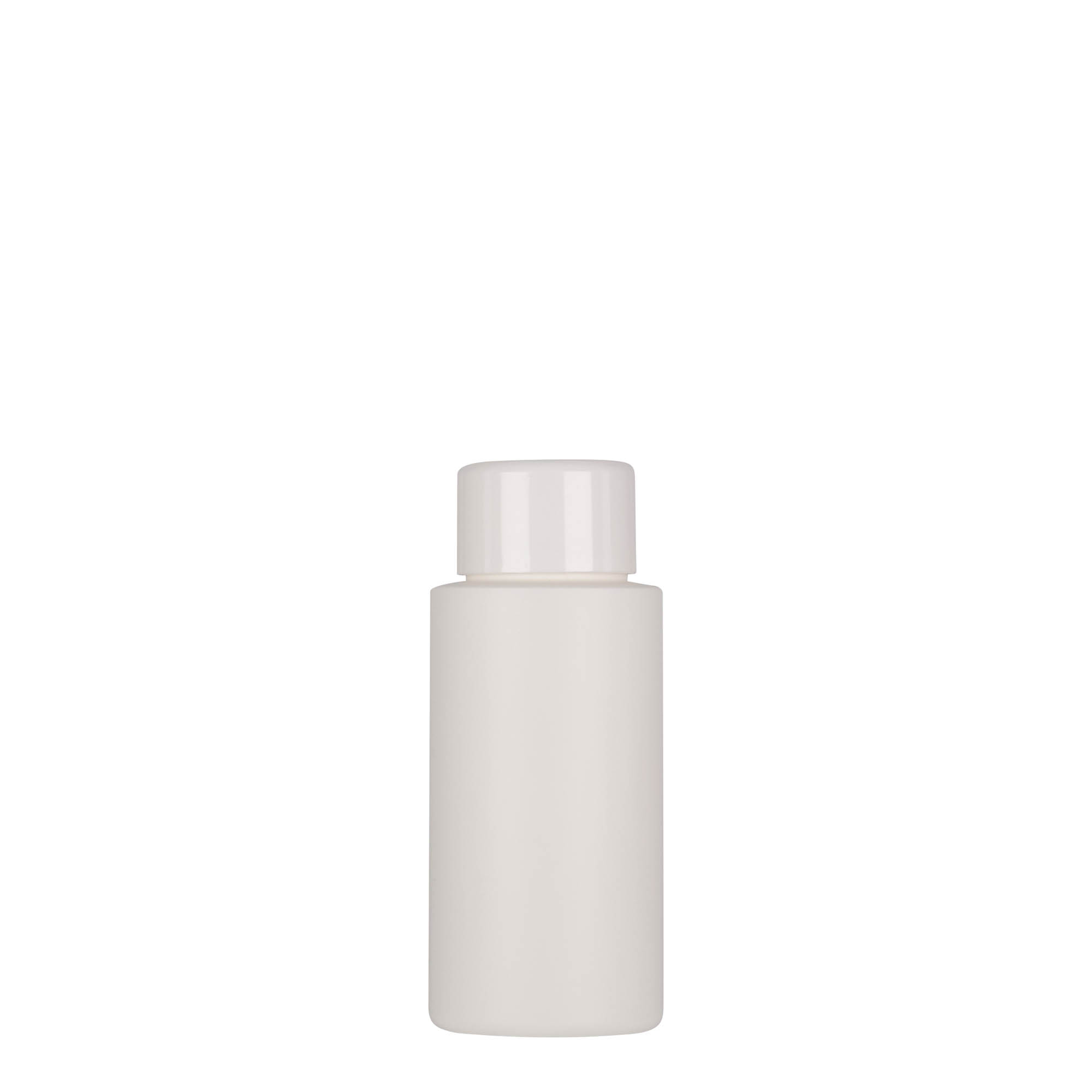 50 ml Kunststoffflasche „Pipe“, HDPE, weiß, Mündung: 24/410 » Volumen: 50,00, Farbe: Weiß, Material