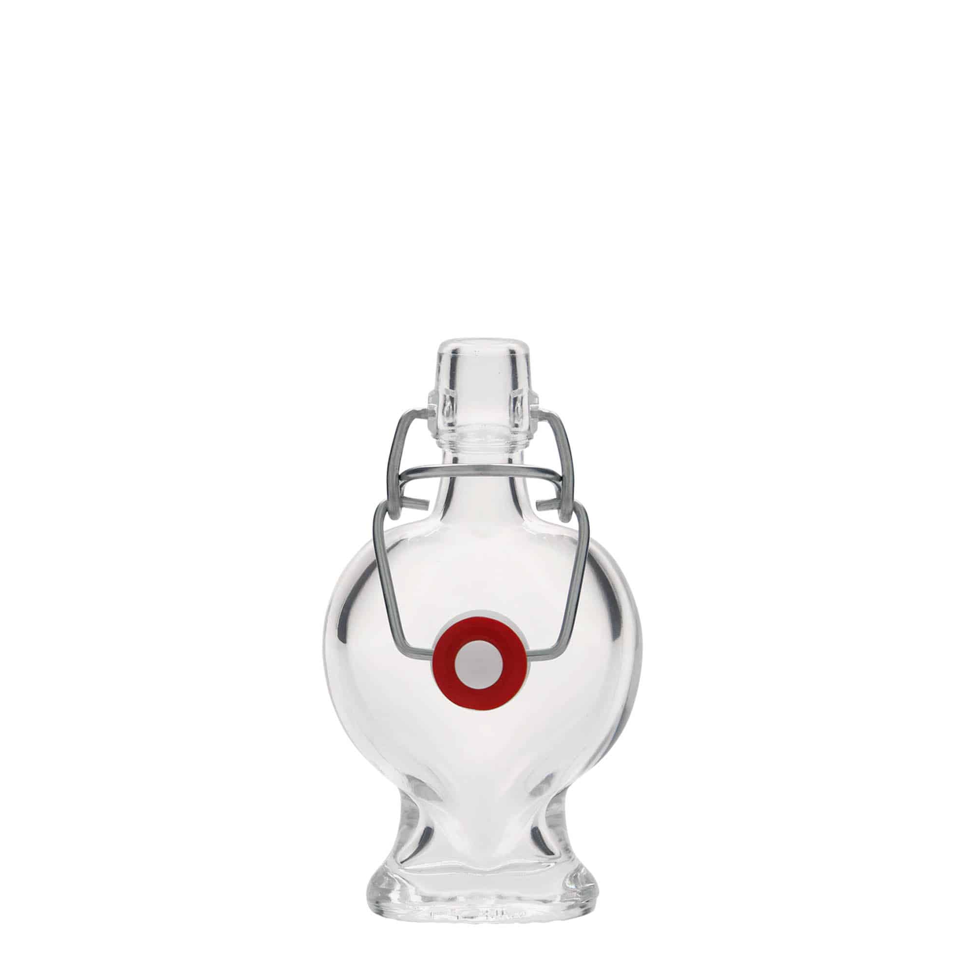 40 ml Glasflasche 'Herz', Mündung: Bügelverschluss 40 ml Glasflasche 'Herz', Mündung: Bügelverschluss