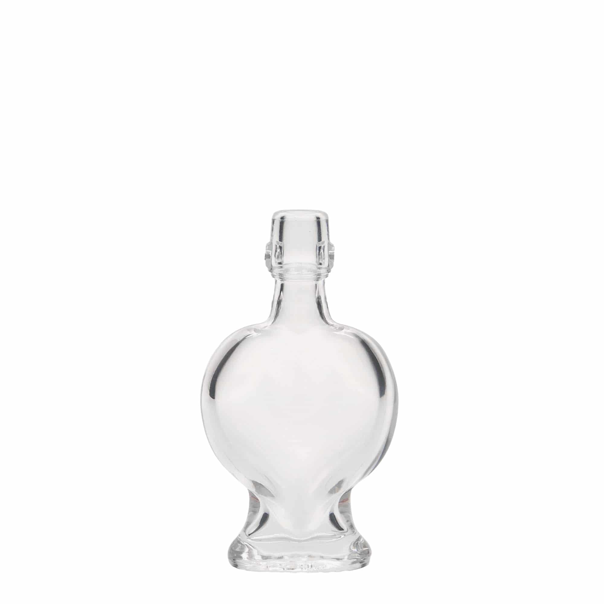 40 ml Glasflasche 'Herz', Mündung: Bügelverschluss