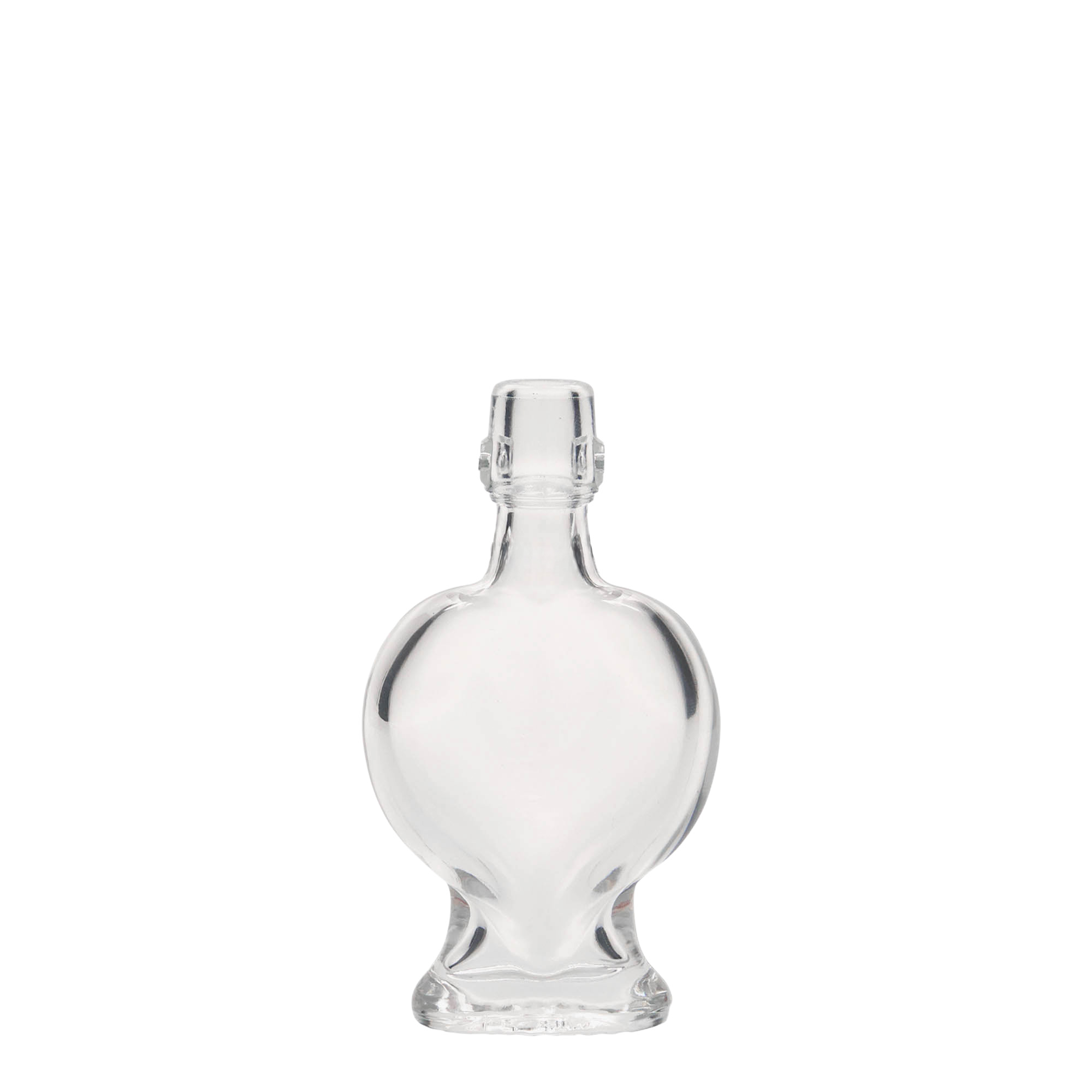 40 ml Glasflasche „Herz“, Mündung: Bügelverschluss