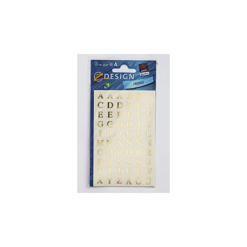Zweckform Sticker „Alphabet“, rechteckig, Kunststoff, gold