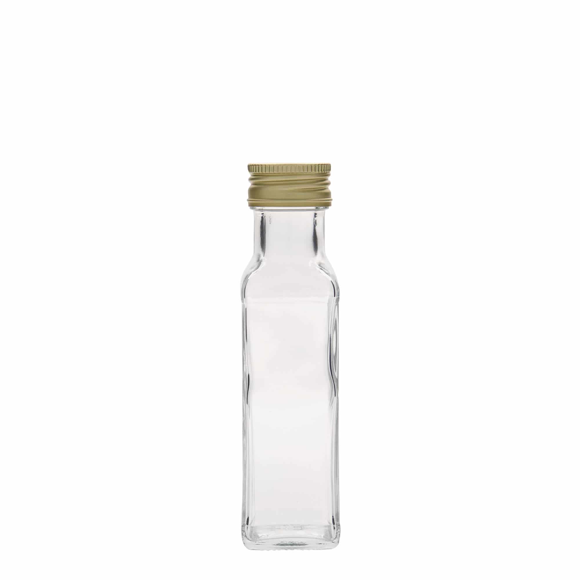 100 ml Glasflasche 'Marasca', quadratisch, Mündung: PP 31,5