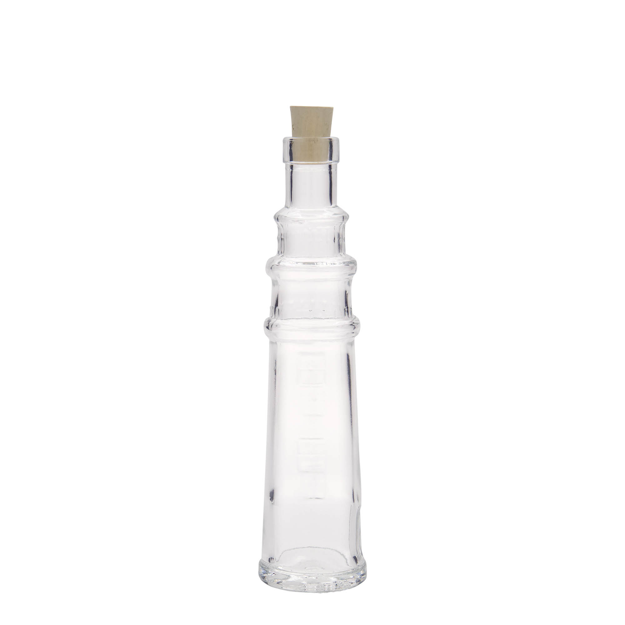 100 ml Glasflasche „Leuchtturm“, Mündung: Kork