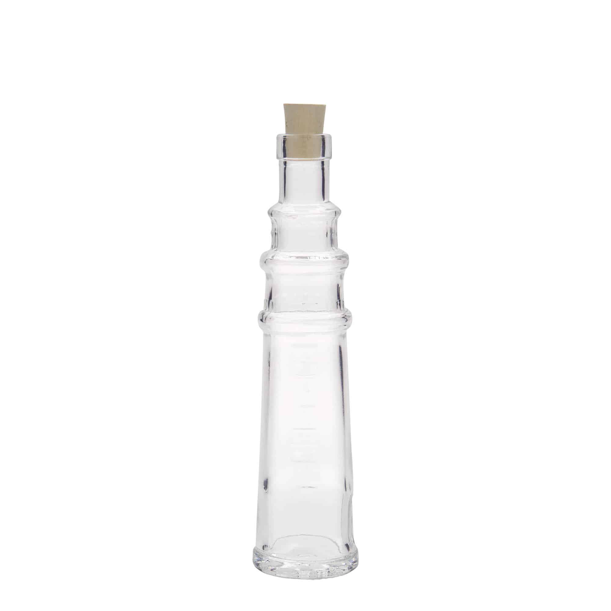 100 ml Glasflasche „Leuchtturm“, Mündung: Kork