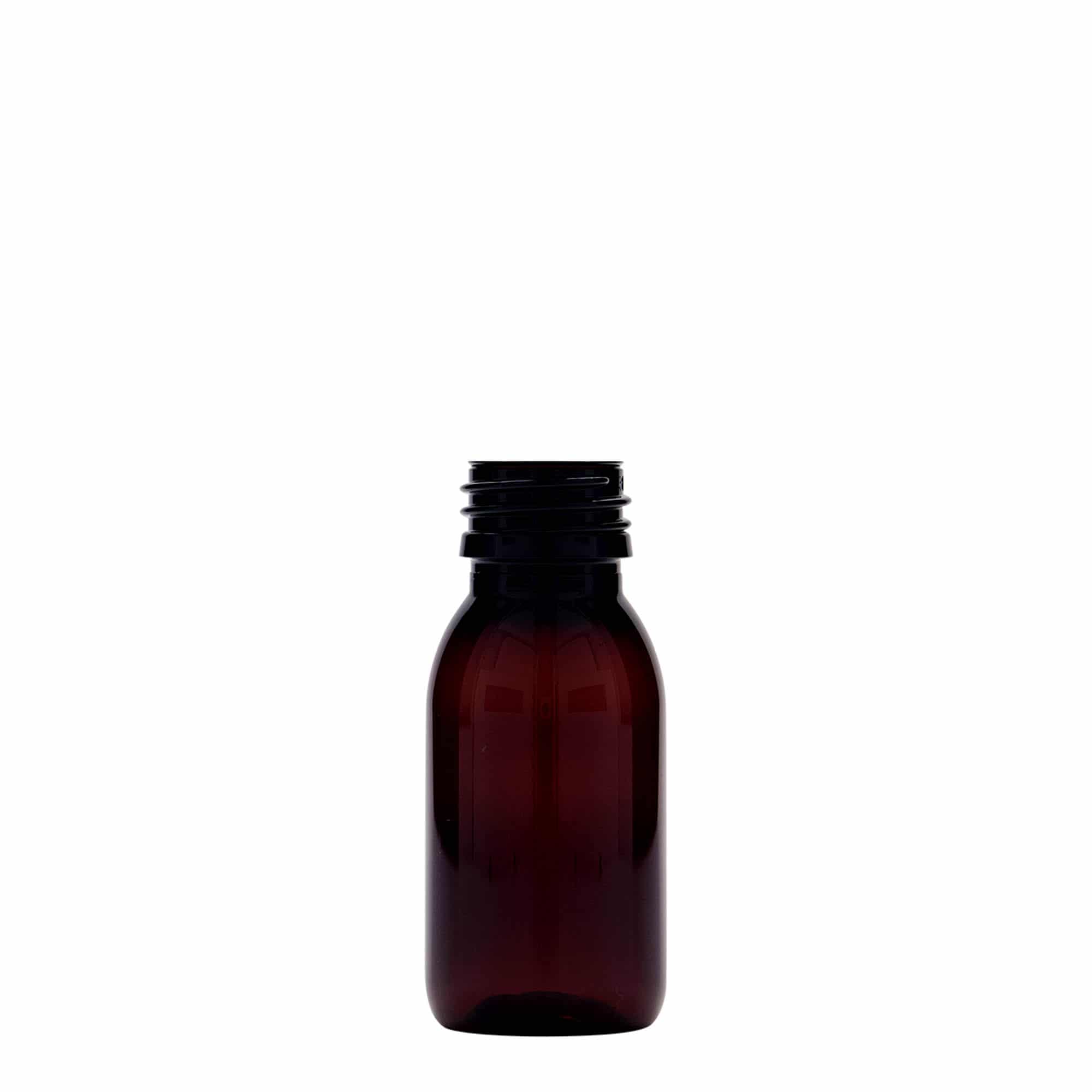 60 ml PET-Medizinflasche, braun, Kunststoff, Mündung: PP 28
