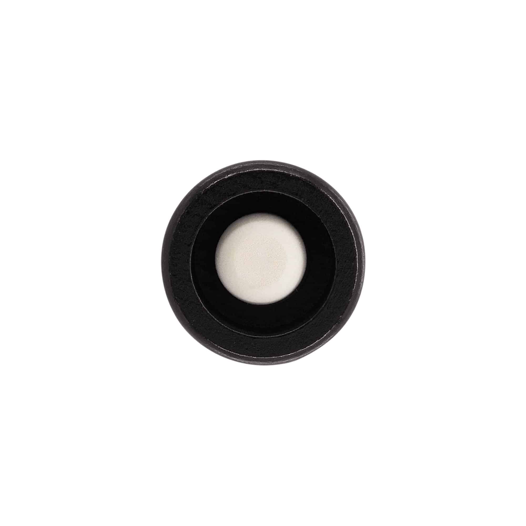Griffkorken 19 mm "Melone", Holz/PE, schwarz, für Mündung: Kork