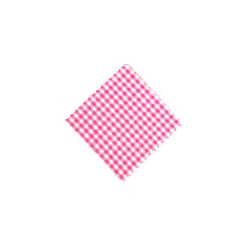 Stoffdeckchen kariert 12x12, quadratisch, Textil, pink, Mündung: TO38-TO53