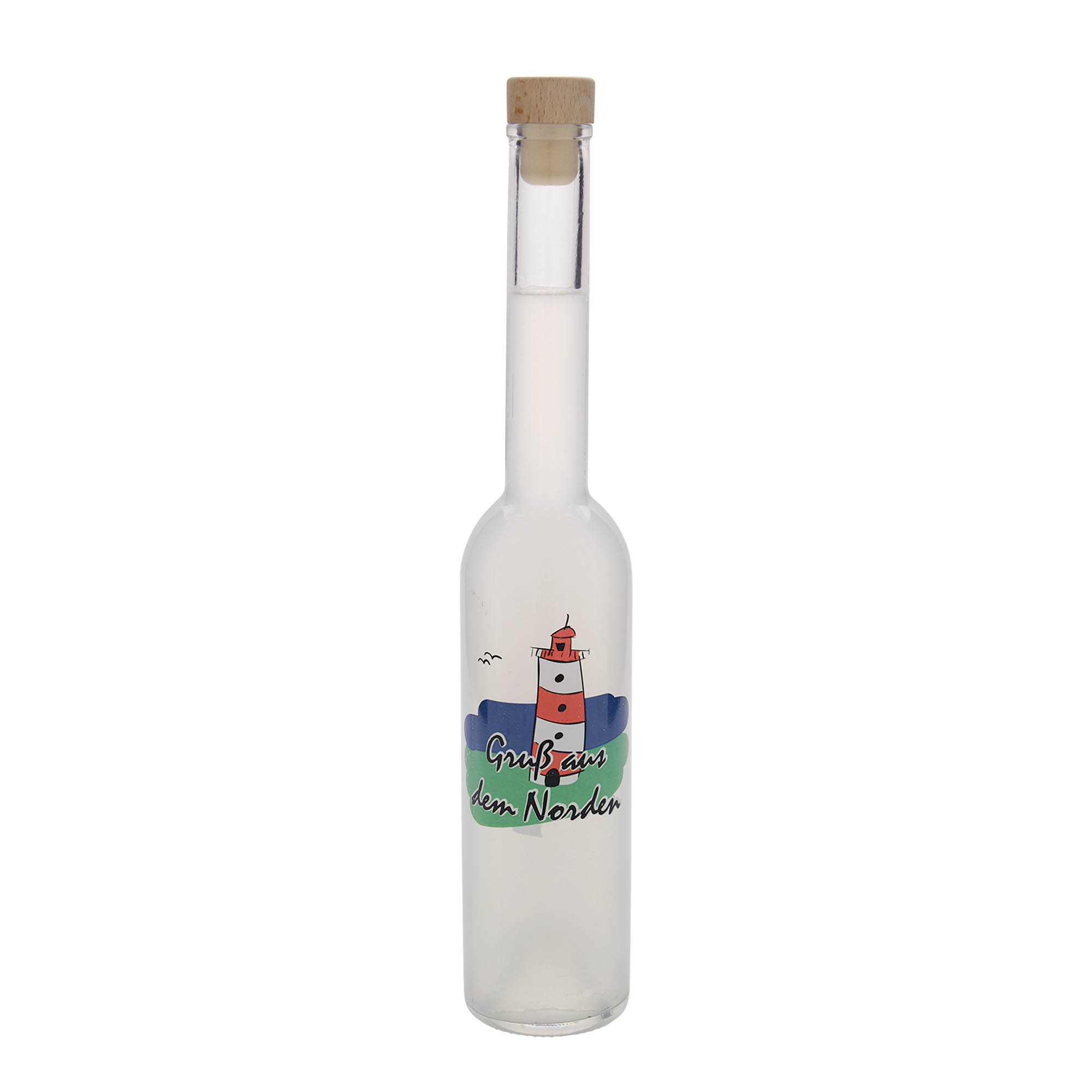 350 ml Glasflasche „Opera“, Motiv: Norden, Mündung: Kork