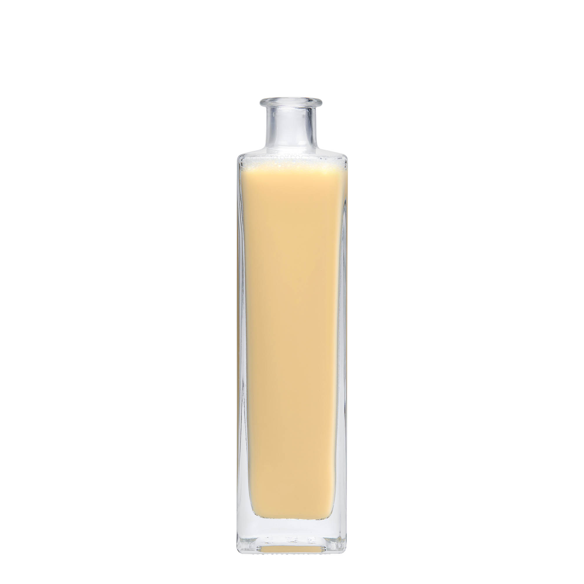 500 ml Glasflasche 'Rafaello', quadratisch, Mündung: Kork 500 ml Glasflasche 'Rafaello', quadratisch, Mündung: Kork