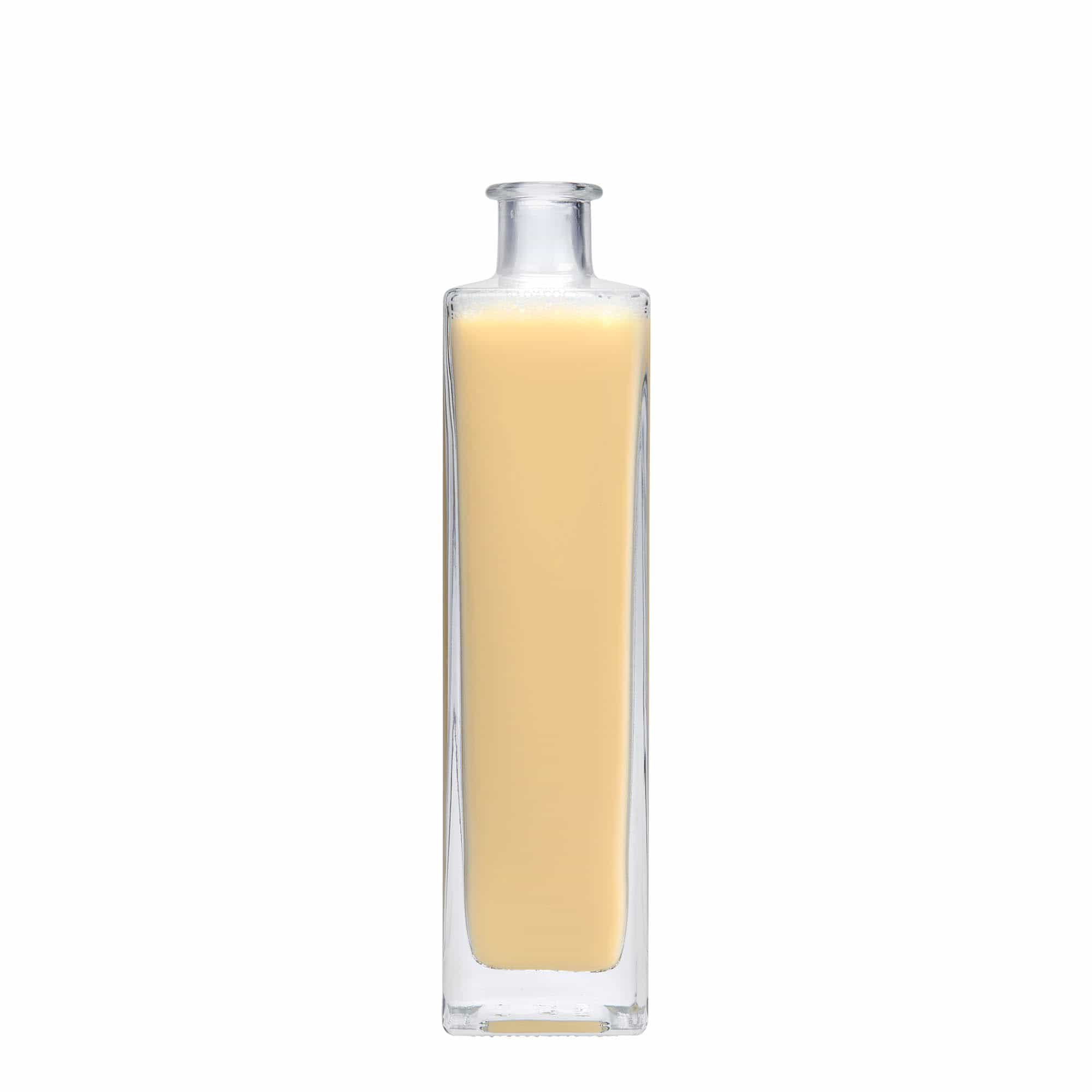 500 ml Glasflasche „Rafaello“, quadratisch, Mündung: Kork