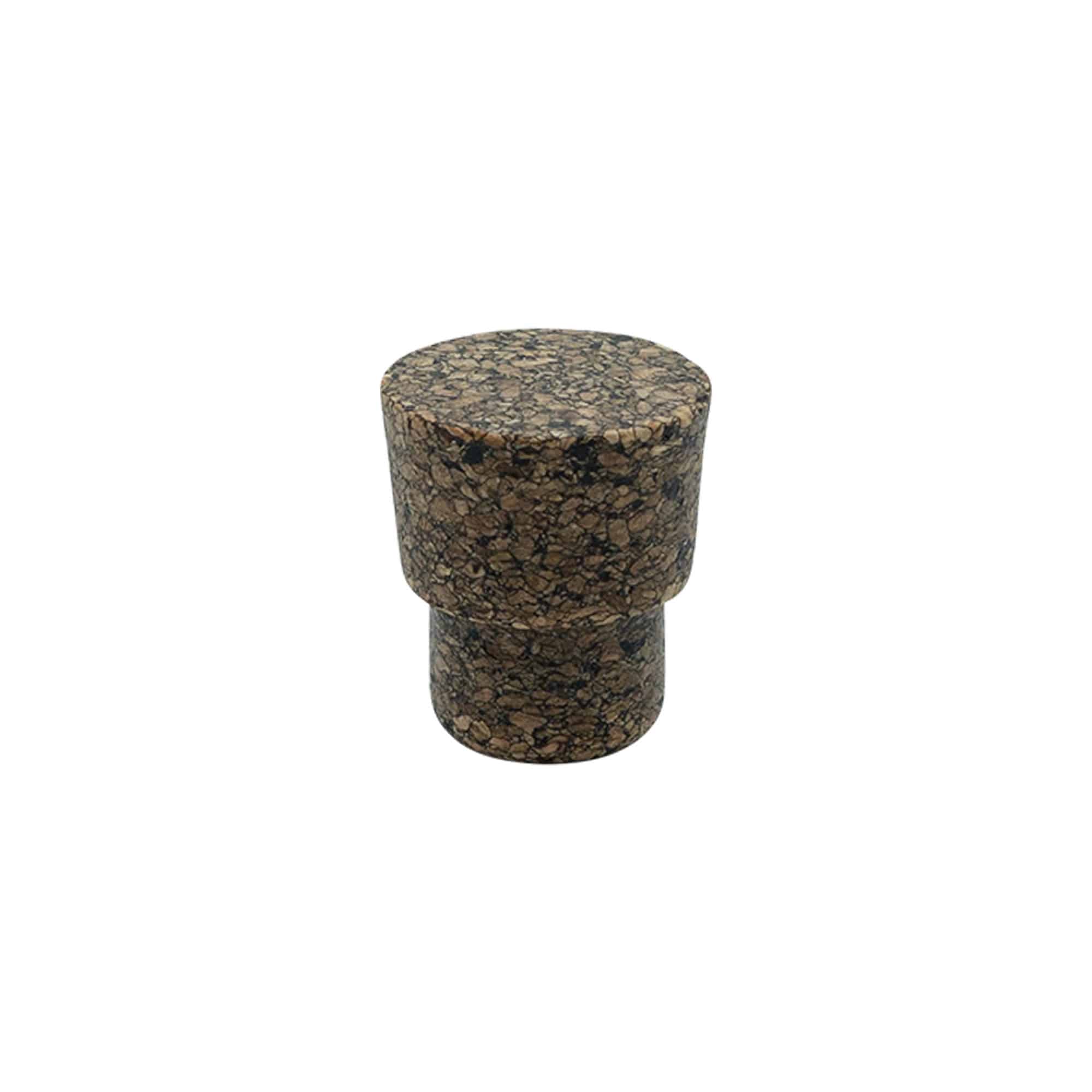 Griffkorken „Cornice“ 22,5 mm, Corkcoal, für Mündung: Kork