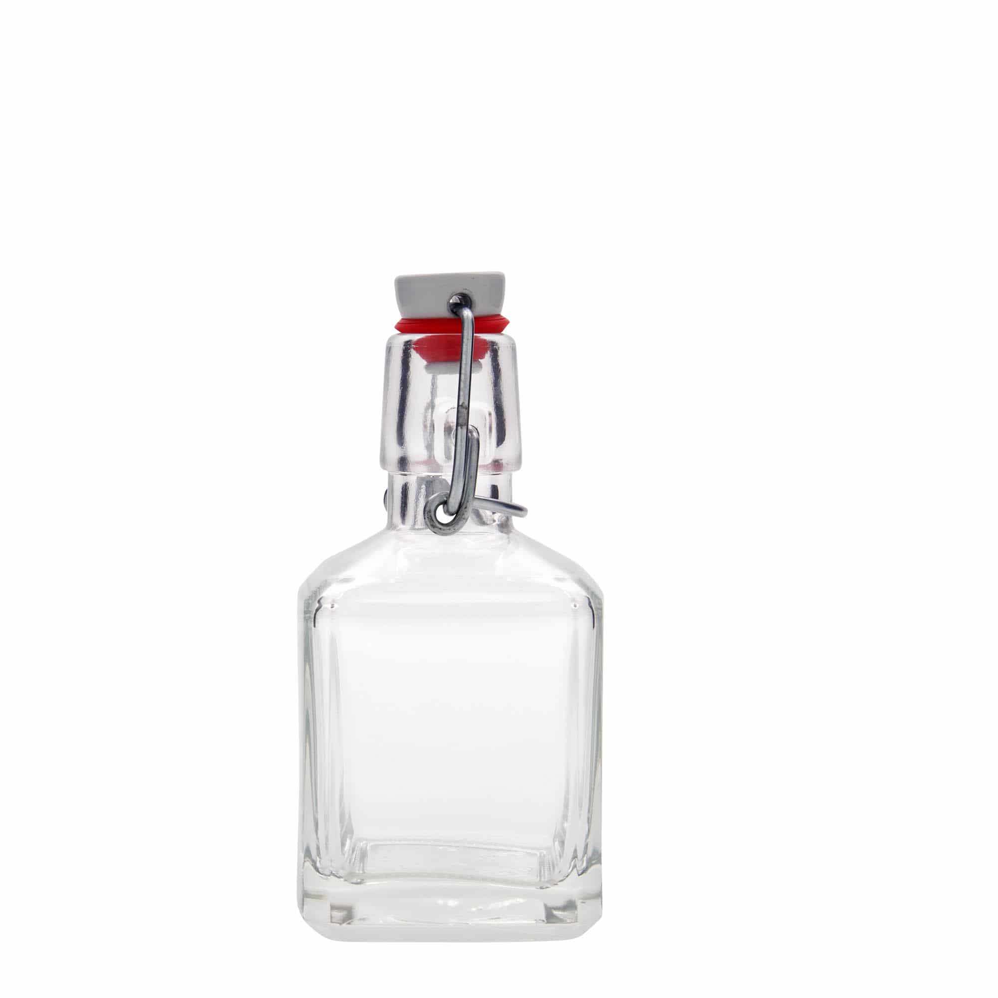 200 ml Glasflasche 'Kubica', quadratisch, Mündung: Bügelverschluss