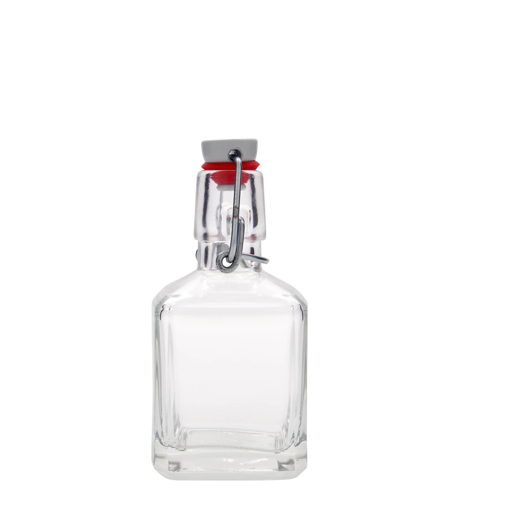 200 ml Glasflasche 'Kubica', quadratisch, Mündung: Bügelverschluss 200 ml Glasflasche 'Kubica', quadratisch, Mündung: Bügelverschluss