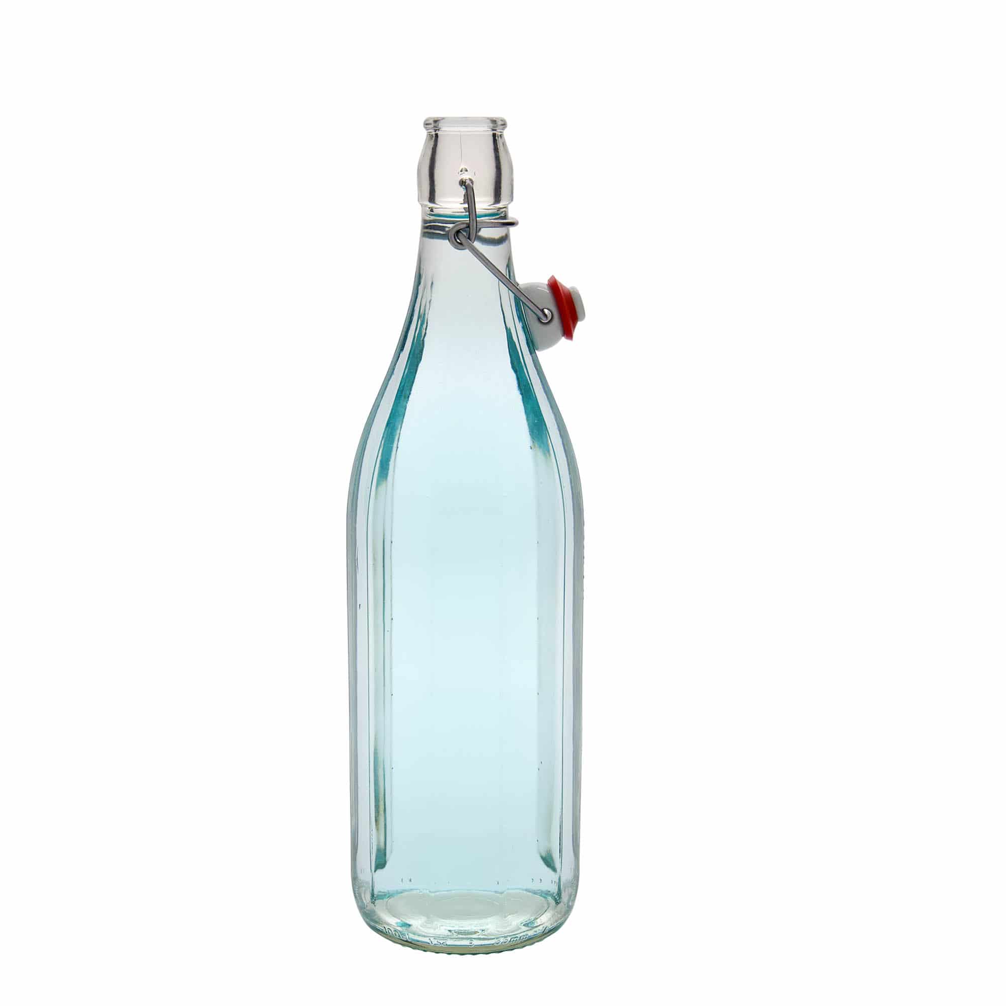 1.000 ml Glasflasche 'Bravo', zehneckig, Mündung: Bügelverschluss