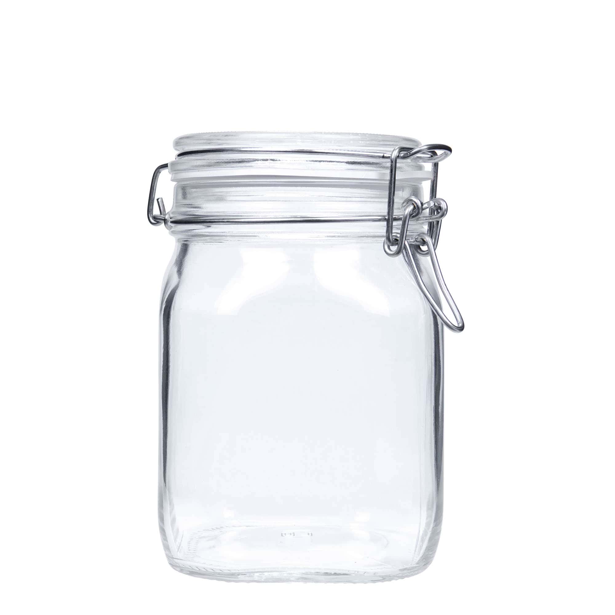 1.000 ml Drahtbügelglas 'Fido', quadratisch, Mündung: Drahtbügelverschluss 1.000 ml Drahtbügelglas 'Fido', quadratisch, Mündung: Drahtbügelverschluss