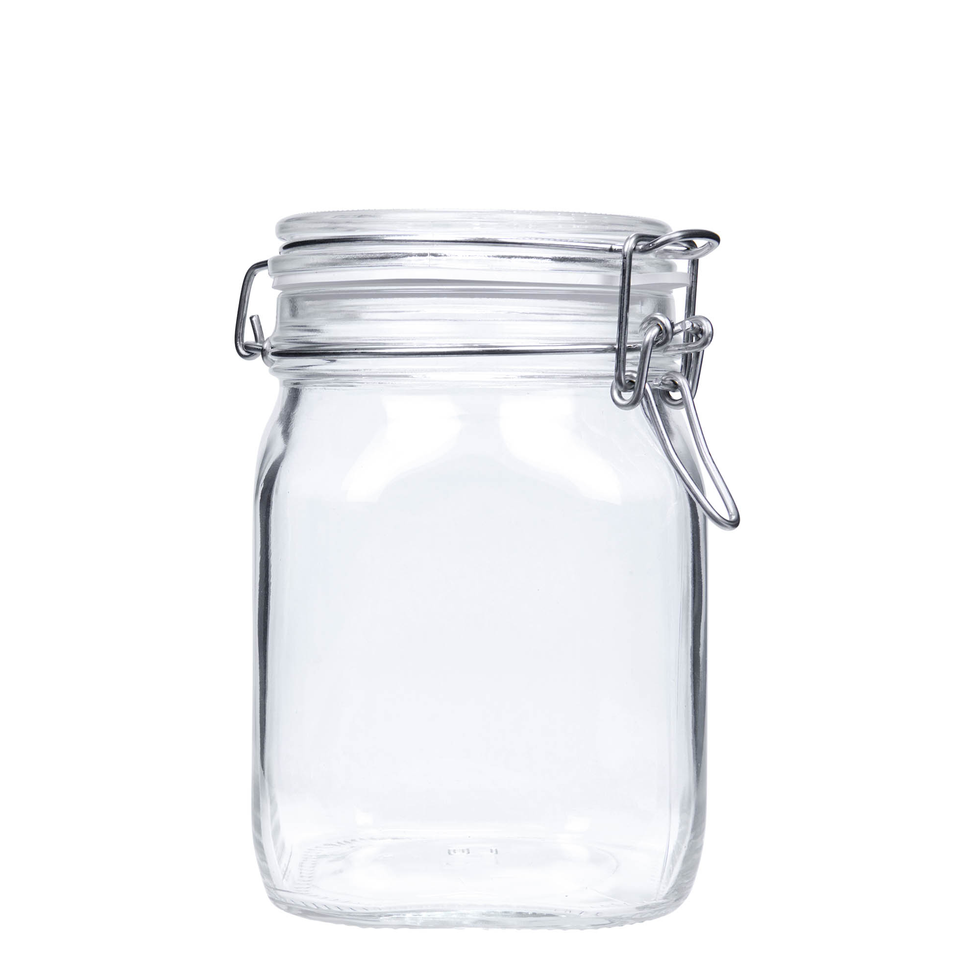 1.000 ml Drahtbügelglas „Fido“, quadratisch, Mündung: Drahtbügelverschluss