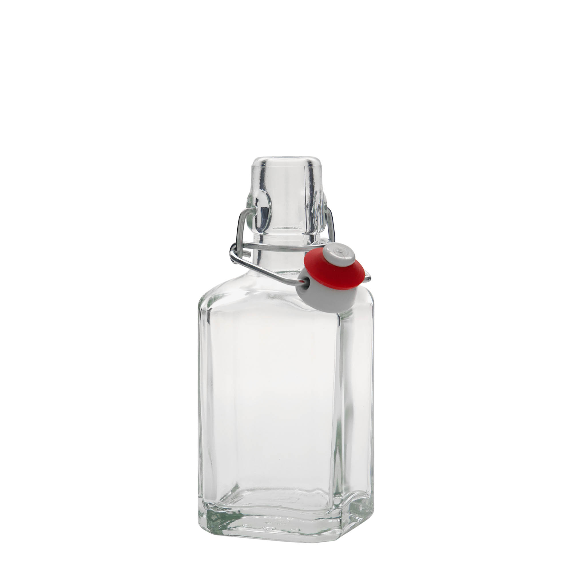 250 ml Glasflasche „Rialto“, quadratisch, Mündung: Bügelverschluss