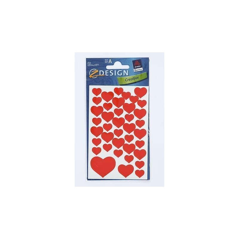 Zweckform Sticker „Herzen“, Papier, rot