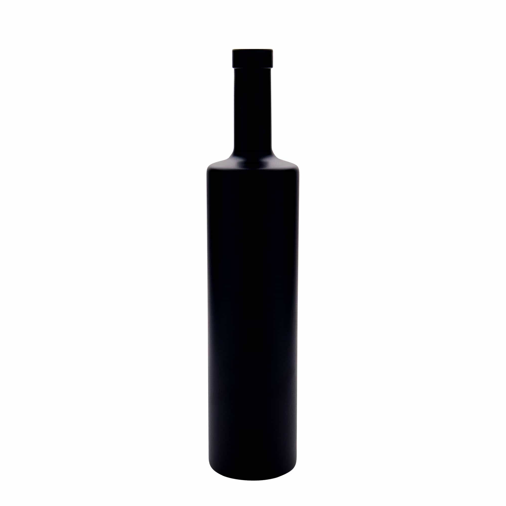 700 ml Glasflasche 'Centurio', schwarz, Mündung: Kork