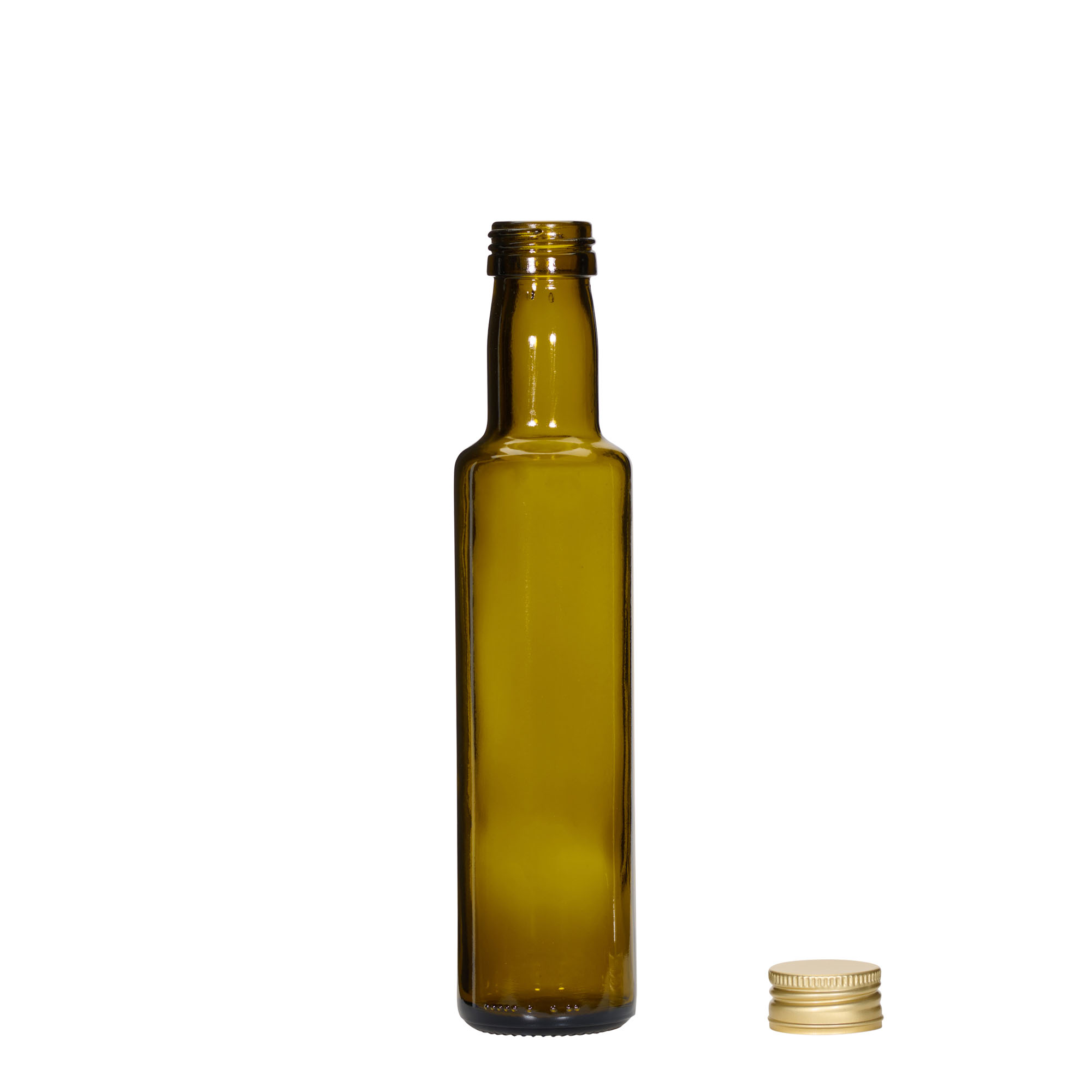 250 ml Glasflasche „Dorica“, antikgrün, Mündung: PP 31,5