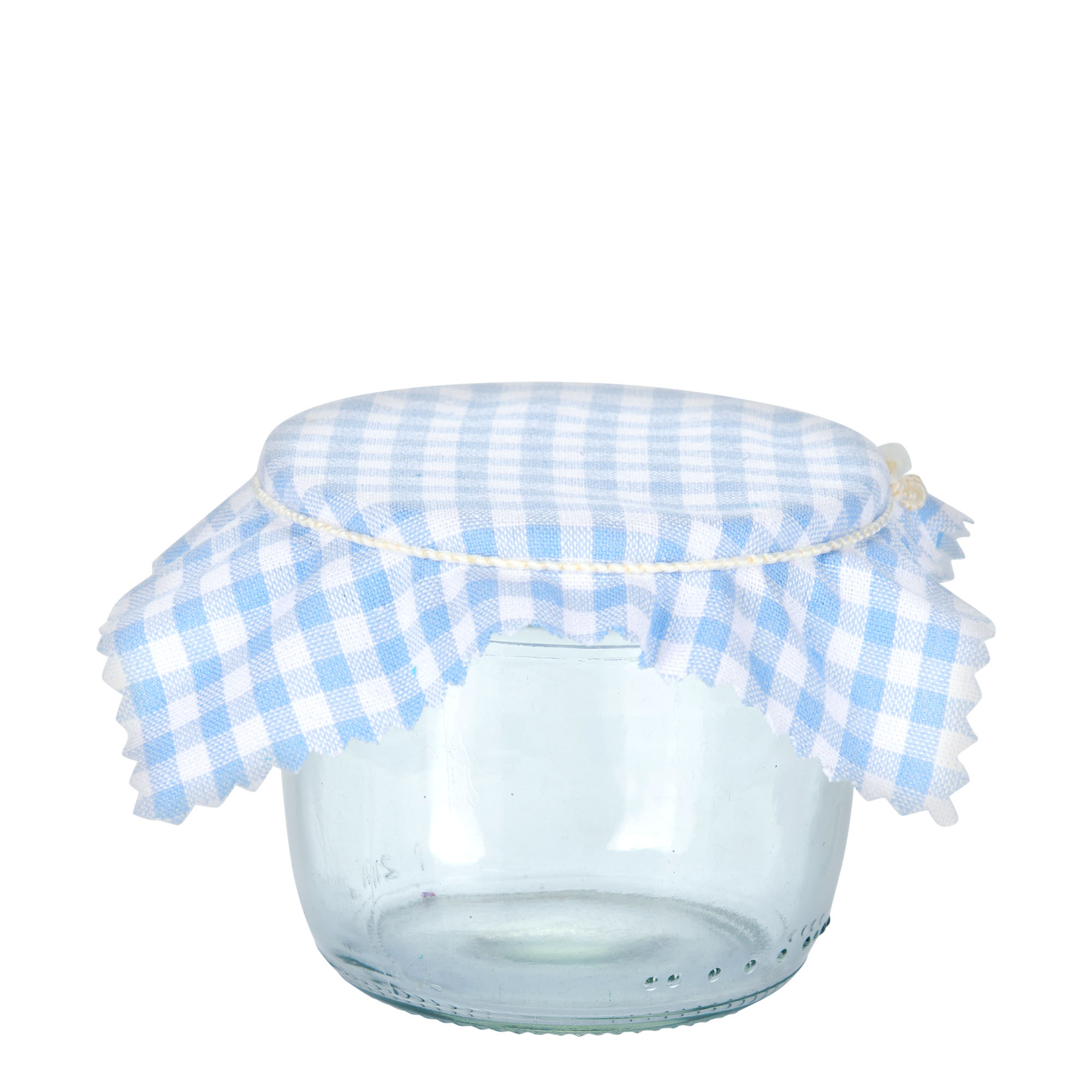 Stoffdeckchen kariert 12x12, quadratisch, Textil, hellblau, Mündung: TO38-TO53 Stoffdeckchen kariert 12x12, quadratisch, Textil, hellblau, Mündung: TO38-TO53