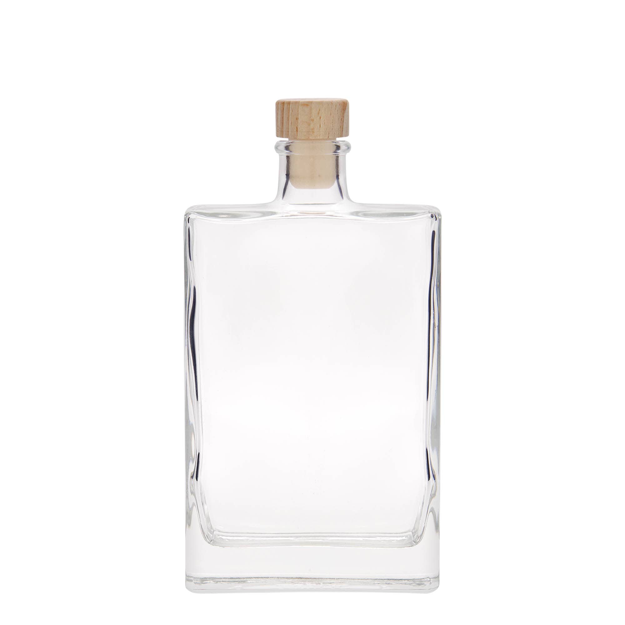 350 ml Glasflasche 'Julia', rechteckig, Mündung: Kork