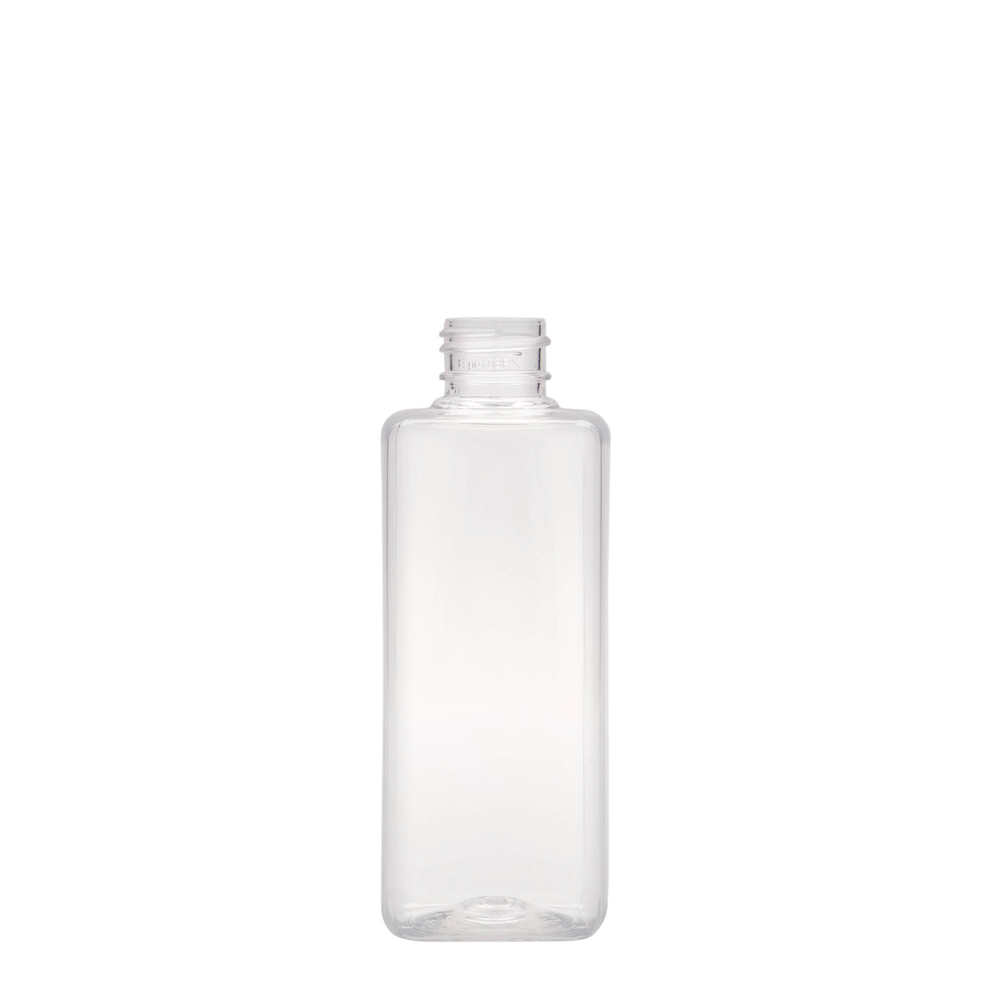 200 ml PET-Flasche 'Karl', quadratisch, Kunststoff, Mündung: 24/410