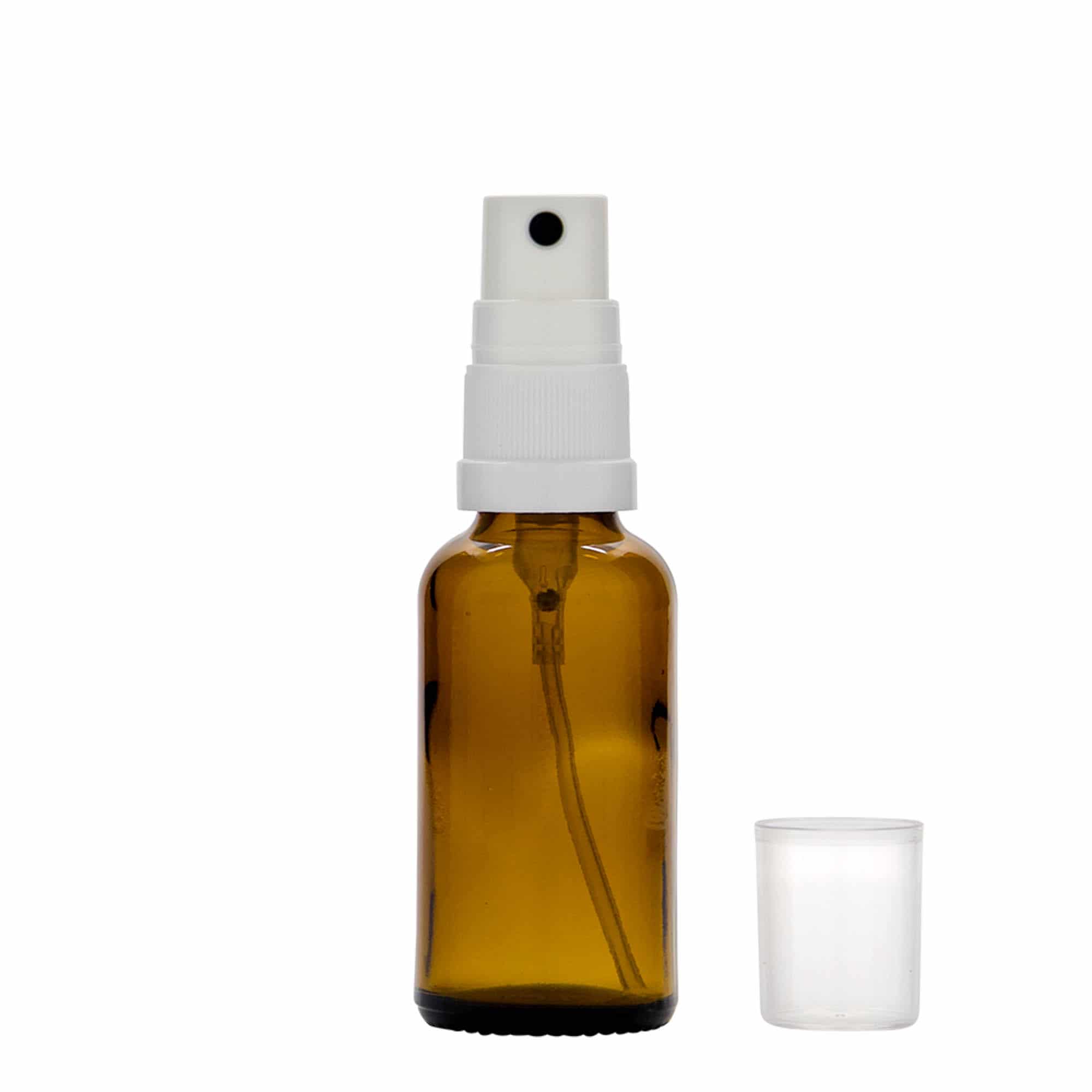 30 ml Sprühflasche Medizin, Glas, braun, Mündung: DIN 18
