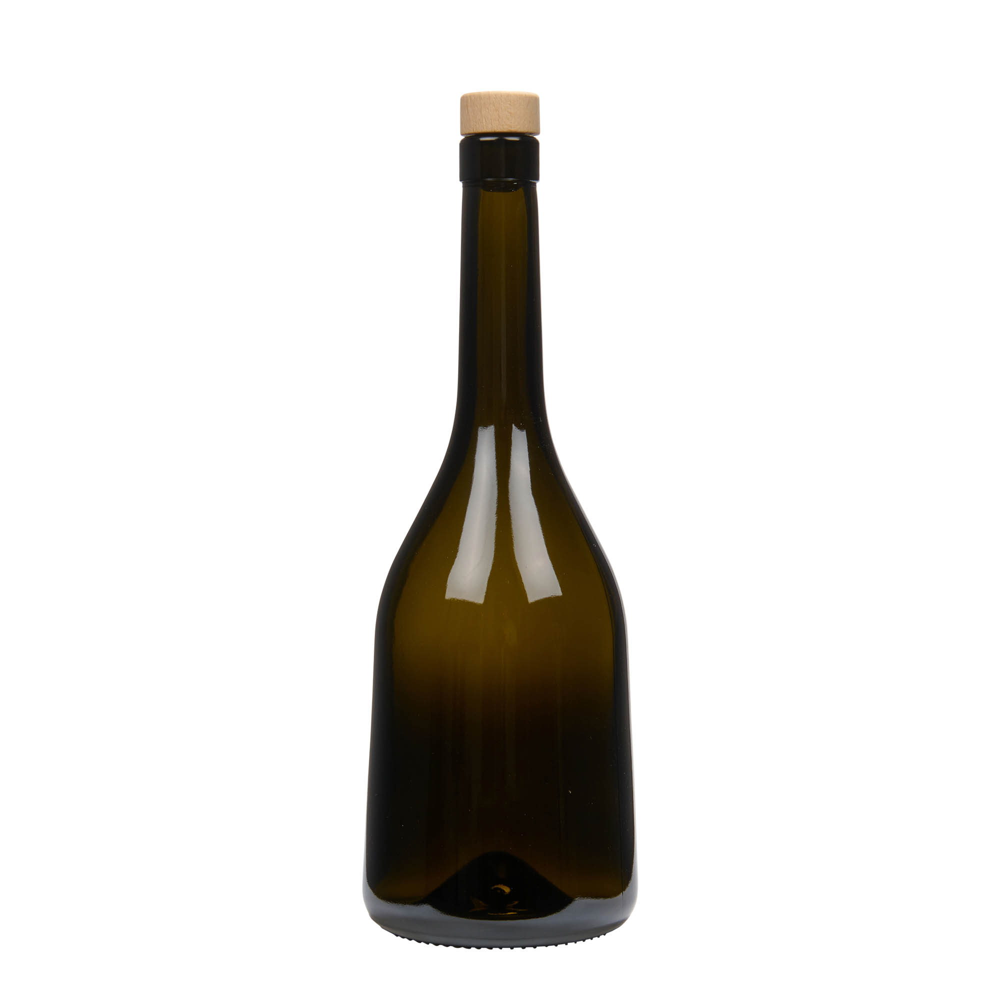 750 ml Glasflasche 'Rustica', antikgrün, Mündung: Kork 750 ml Glasflasche 'Rustica', antikgrün, Mündung: Kork